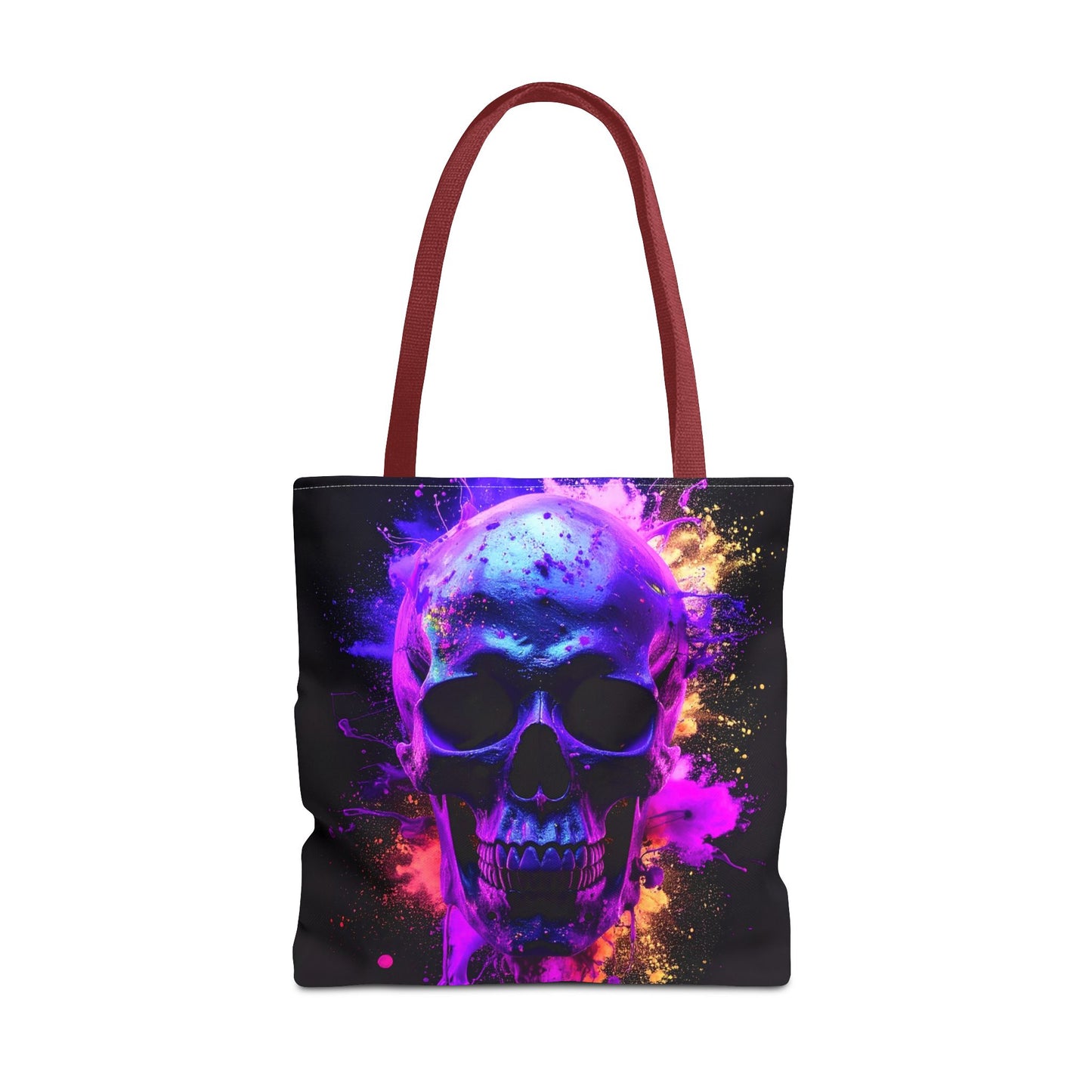 Skull Art Tote Bag, Stylish Shopping Tote, Colorful Beach Bag, Halloween Gift, Edgy Urban Accessory
