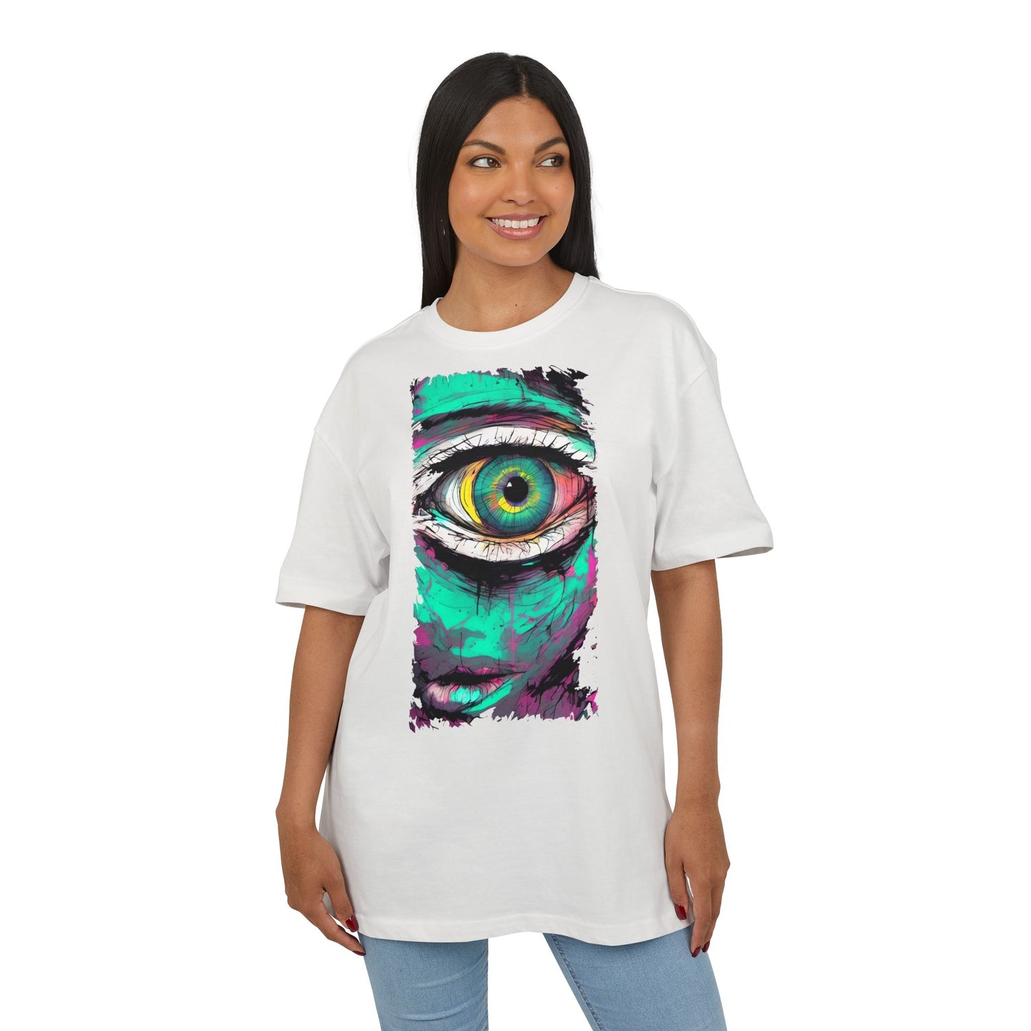 Stylish Eye Graphic Tee, Unisex Oversized T-Shirt, Casual Wear, Street Style, Gift for Art Lovers, Funky Apparel