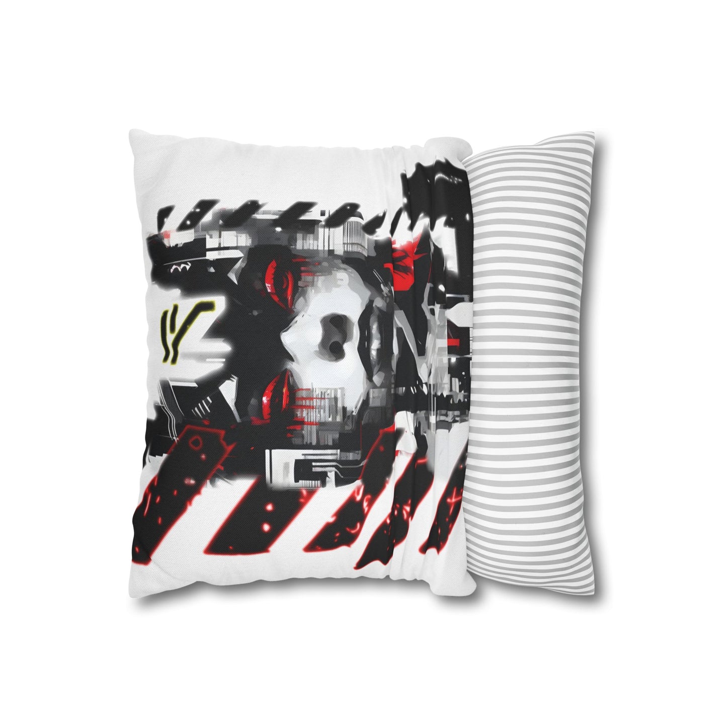Bold Graphic Pillowcase, Unique Decorative Cushion Cover for Modern Home, Cyberpunk Art Decor, Gift for Art Lovers, Stylish Throw Pillow