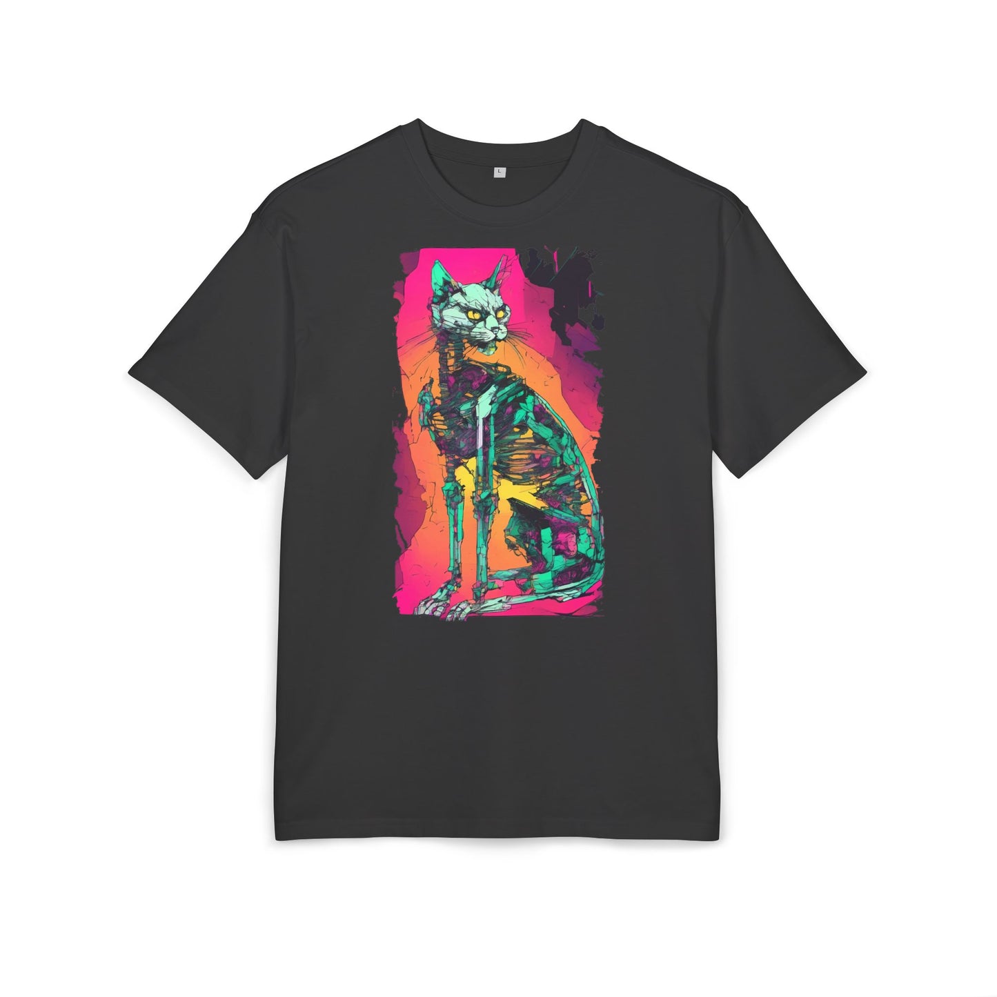 Vibrant Cat Art Tee, Unisex Oversized T-Shirt, Colorful Pet Lover Gift, Unique Graphic Shirt, Casual Everyday Wear