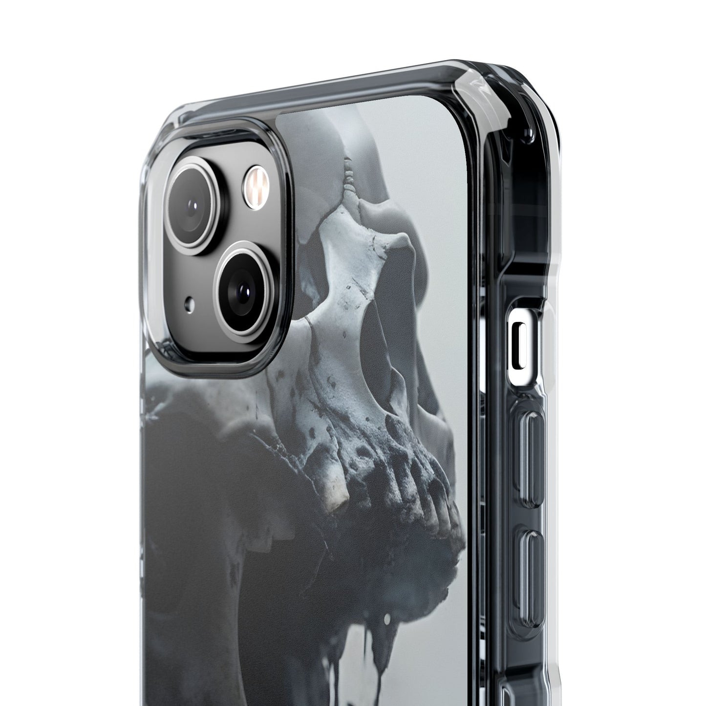 Unique Skull Design Magnetic Clear Impact Cases, Skull Phone Cases, Gothic Accessories, Halloween Gifts, Edgy Mobile Covers