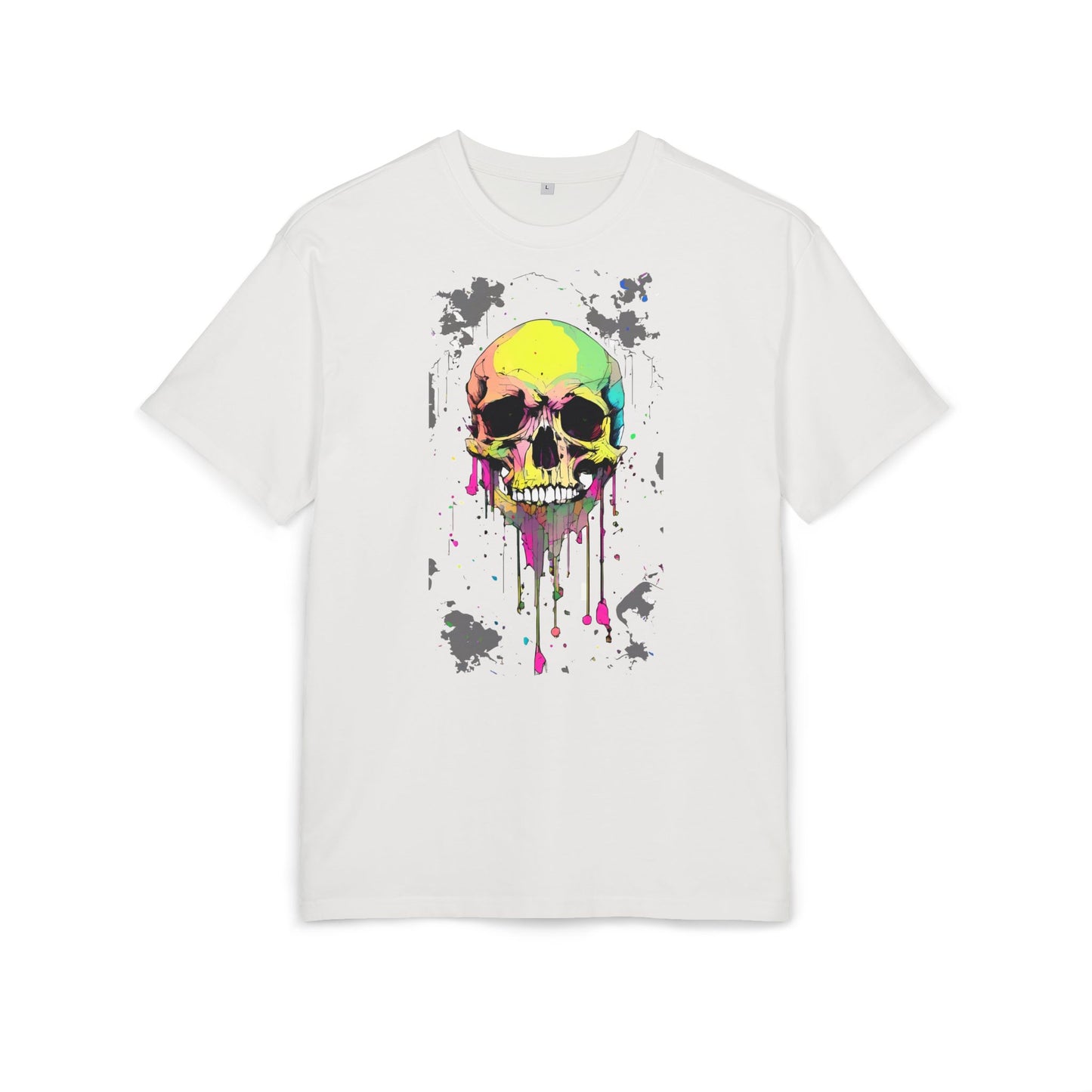 Colorful Skull Oversized Tee - Edgy Graphic Shirt for Casual Wear, Street Style, Gifts, etc.