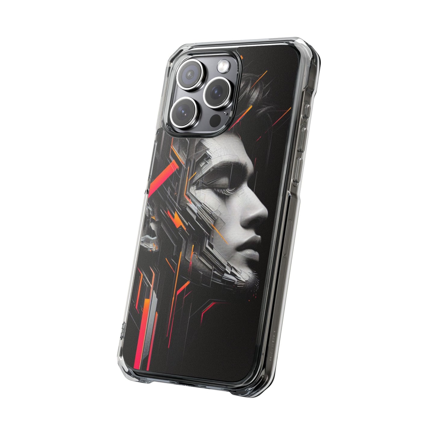 Magnetic Clear Impact Cases with Abstract Graphic, Stylish Phone Protection, Modern Gift for Tech Lovers, Unique Case