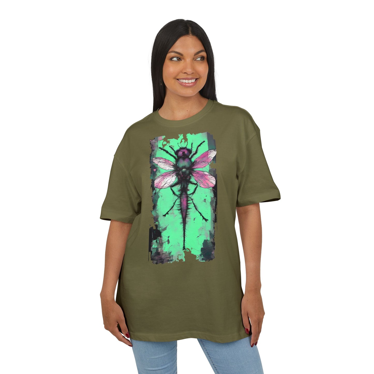 Botanical Dragonfly Tee - Nature-Inspired Unisex Oversized Shirt, Boho Style, Eco-Friendly Gift, Relaxed Summer Top, Unique Graphic Tee