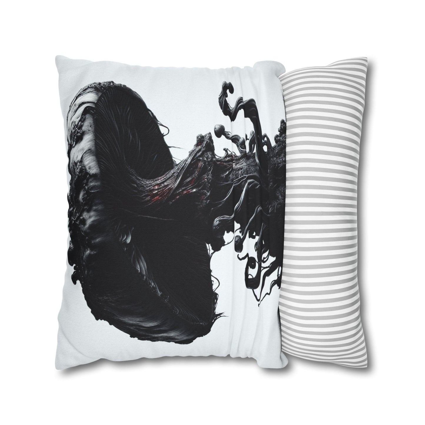 Gothic Mushroom Pillowcase | Dark Art Decor, Home Accent, Unique Gift, Black and White Throw Pillow, Living Room Decor