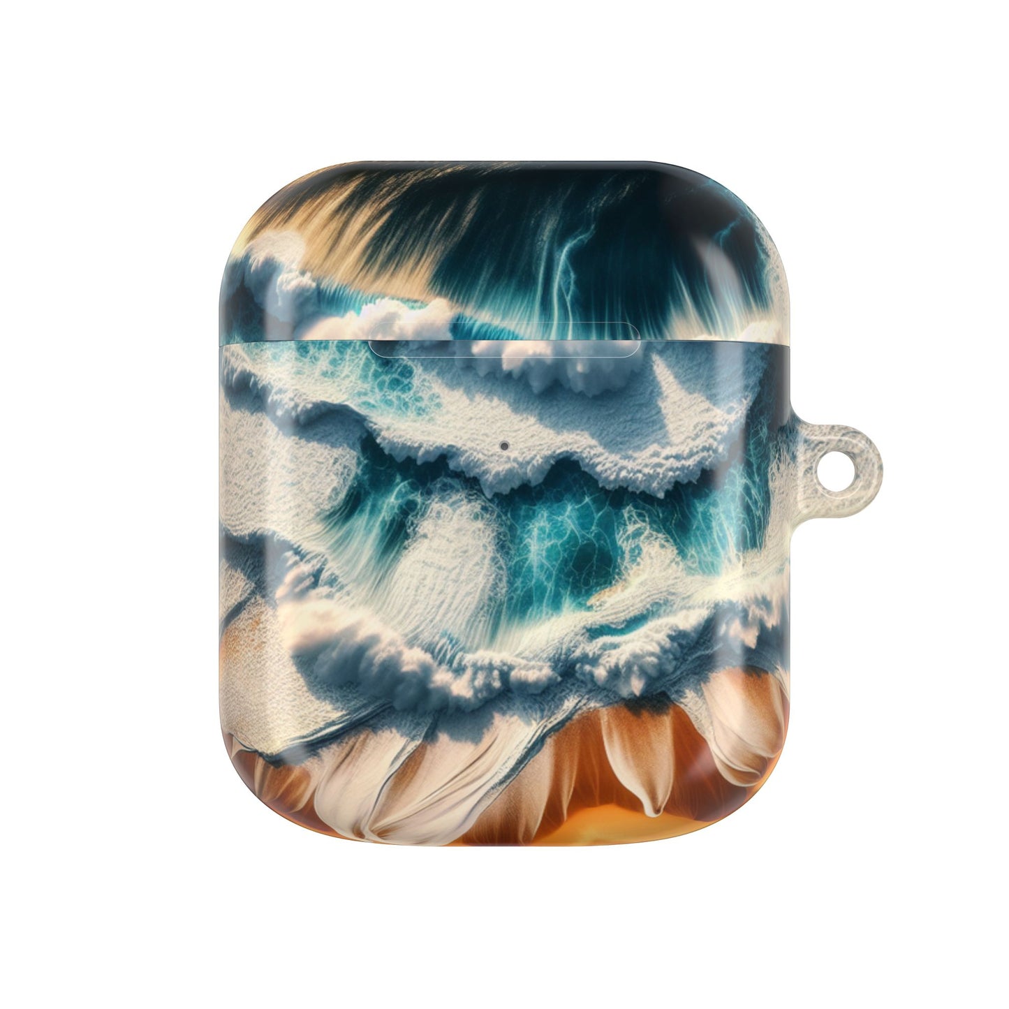 Ocean Wave AirPod Case - Waterproof Protection, Trendy Accessories for Summer, Beach Lover Gift, Cute Tech Cover, Tropical Aesthetic