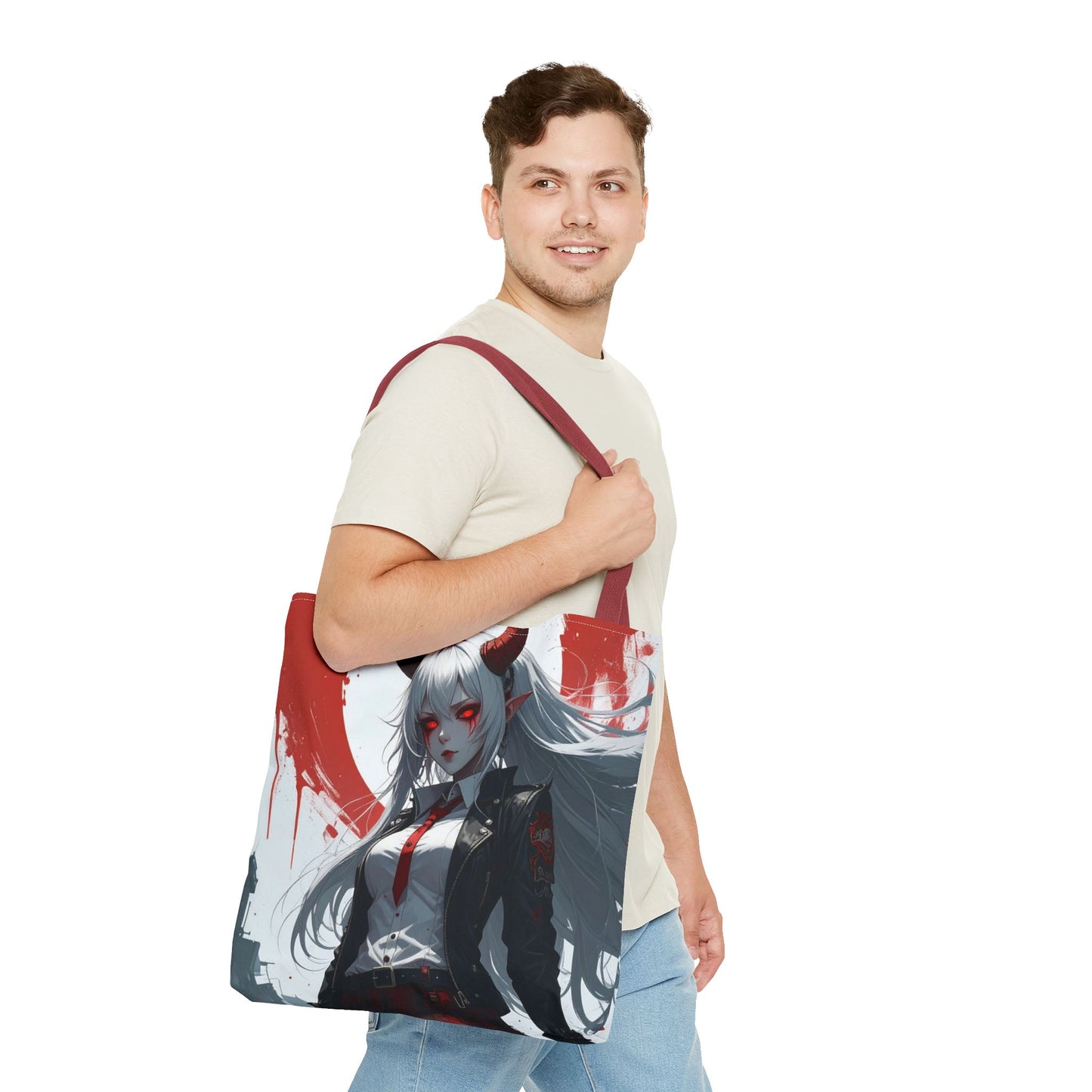 Gothic Anime Tote Bag | Stylish AOP Design | Perfect for Shopping, Gifts, Casual Use, Halloween, Cosplay