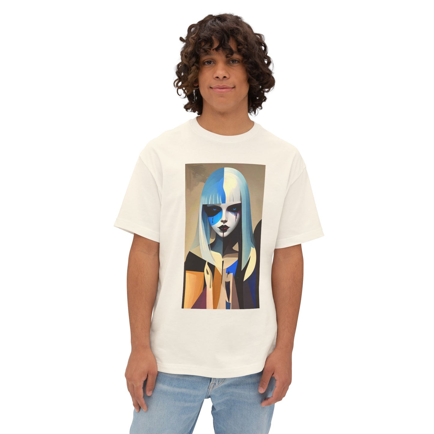 Artistic Oversized Tee, Stylish Graphic Top, Trendy Unisex Shirt, Unique Art Apparel, Casual Wear, Gift for Art Lovers
