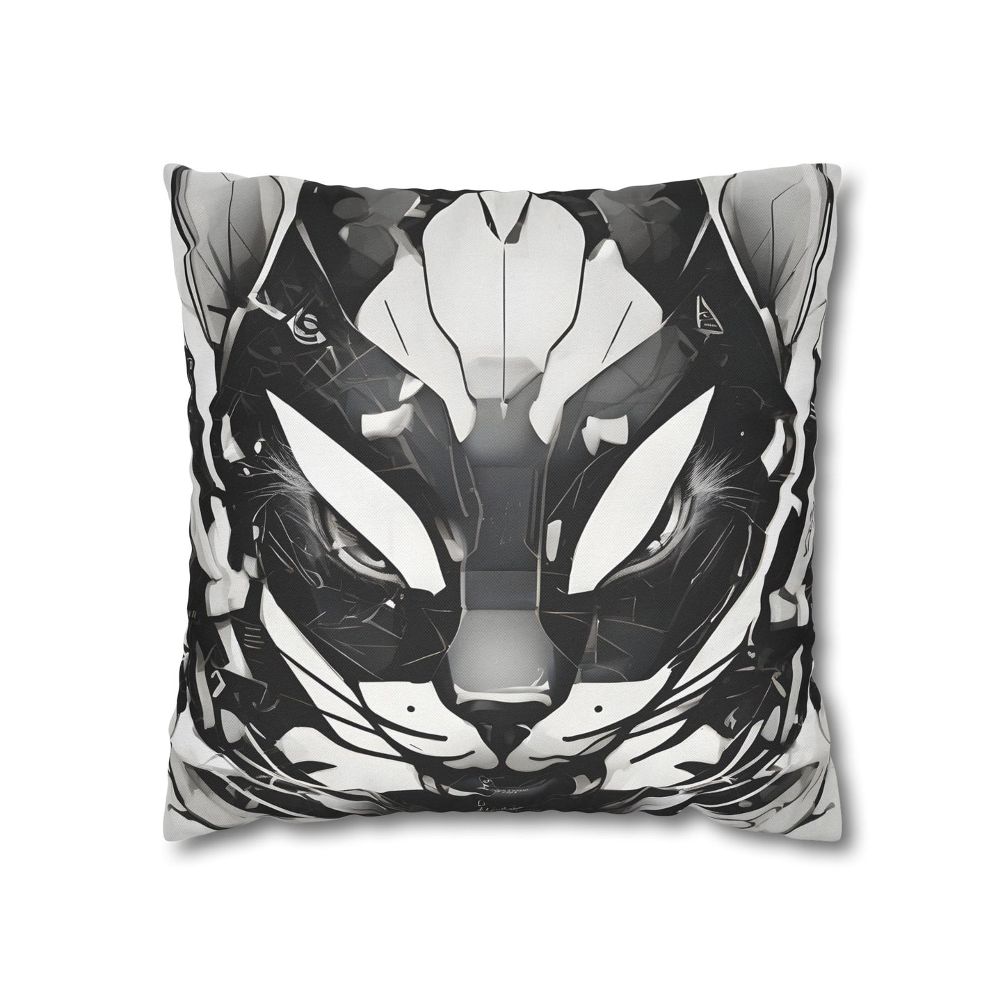 Square Pillowcase with Edgy Cyber Design