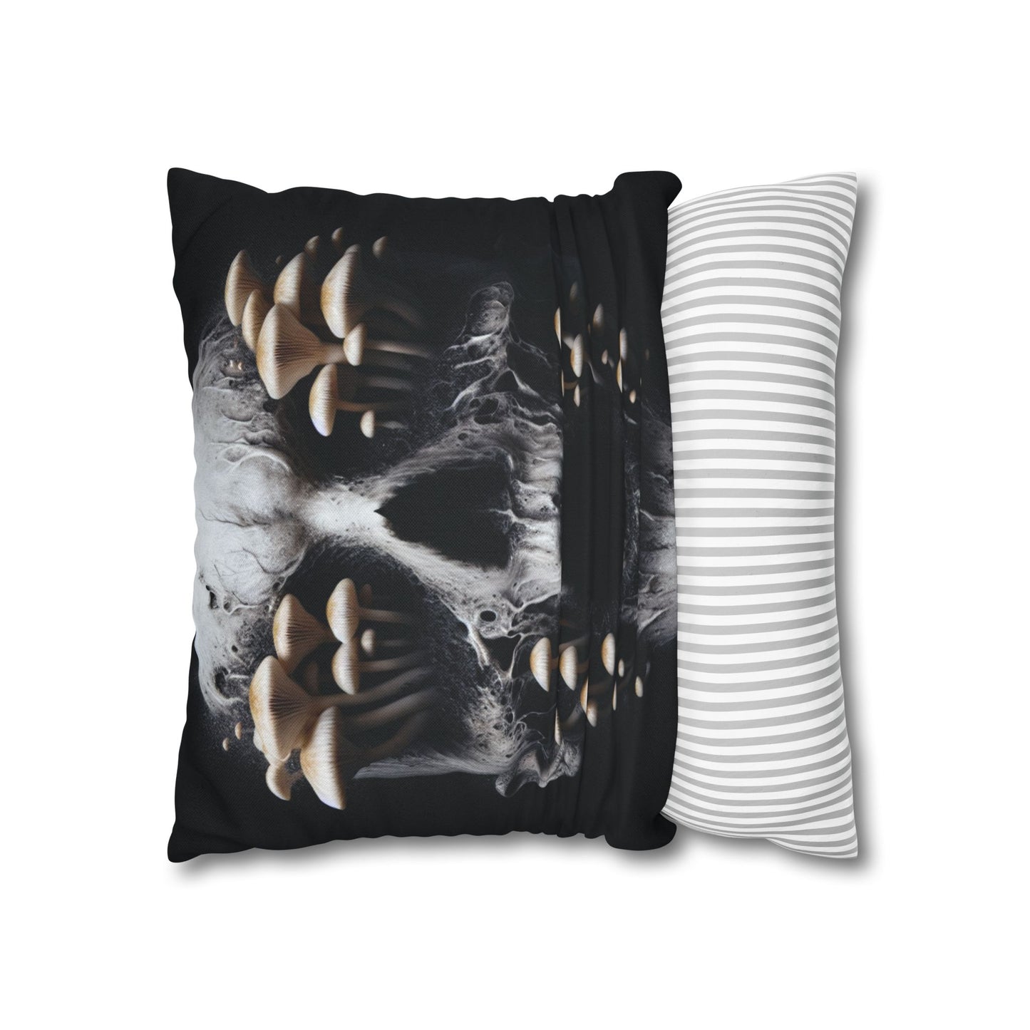 Gothic Mushroom Skull Pillowcase - Home Decor, Halloween, Gothic Style, Unique Gift, Bed and Couch Accent