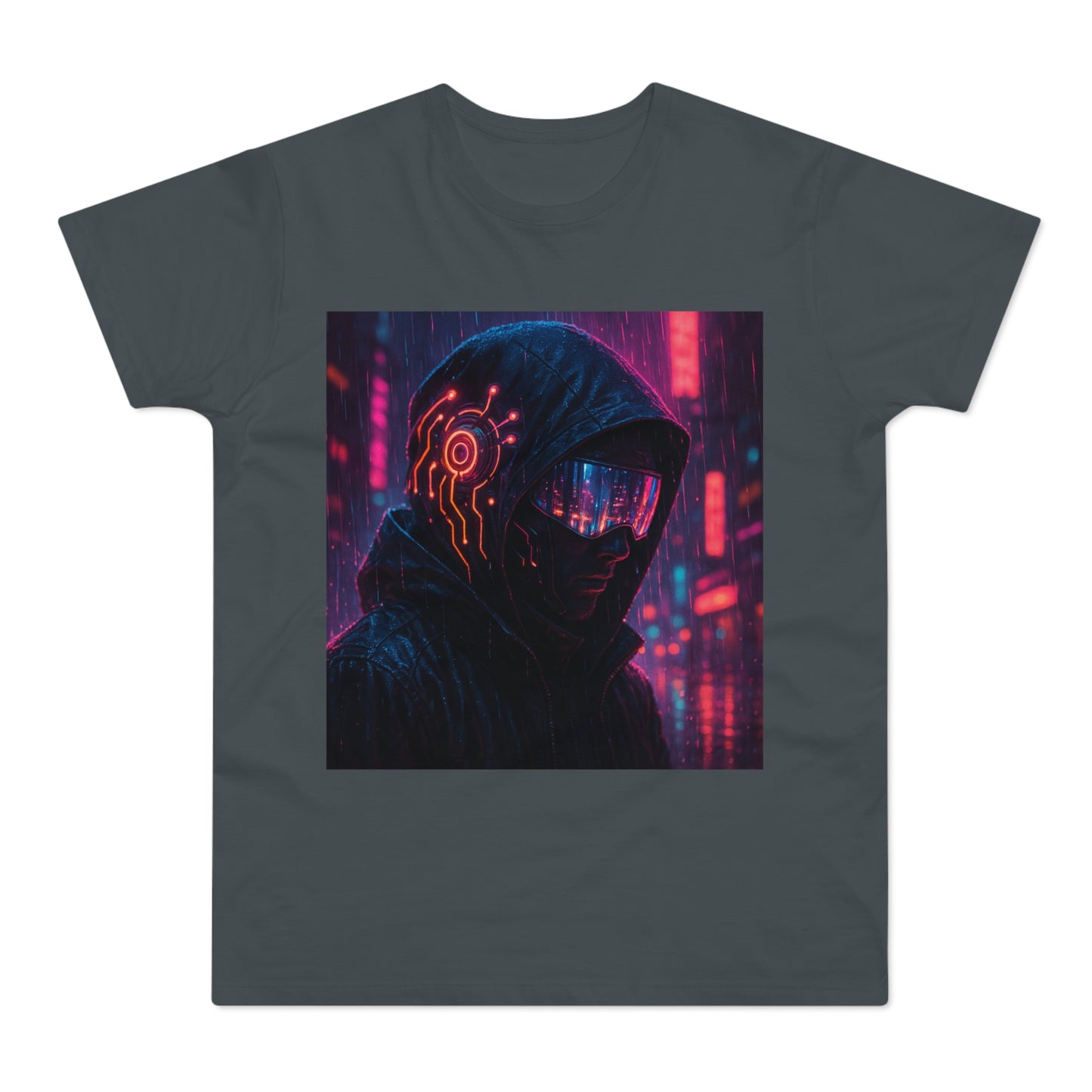 Cyberpunk Graphic Tee for Men & Women, Futuristic Streetwear, Perfect Gift for Gamers, Casual Wear for Tech Enthusiasts, Urban Style T-Shirt