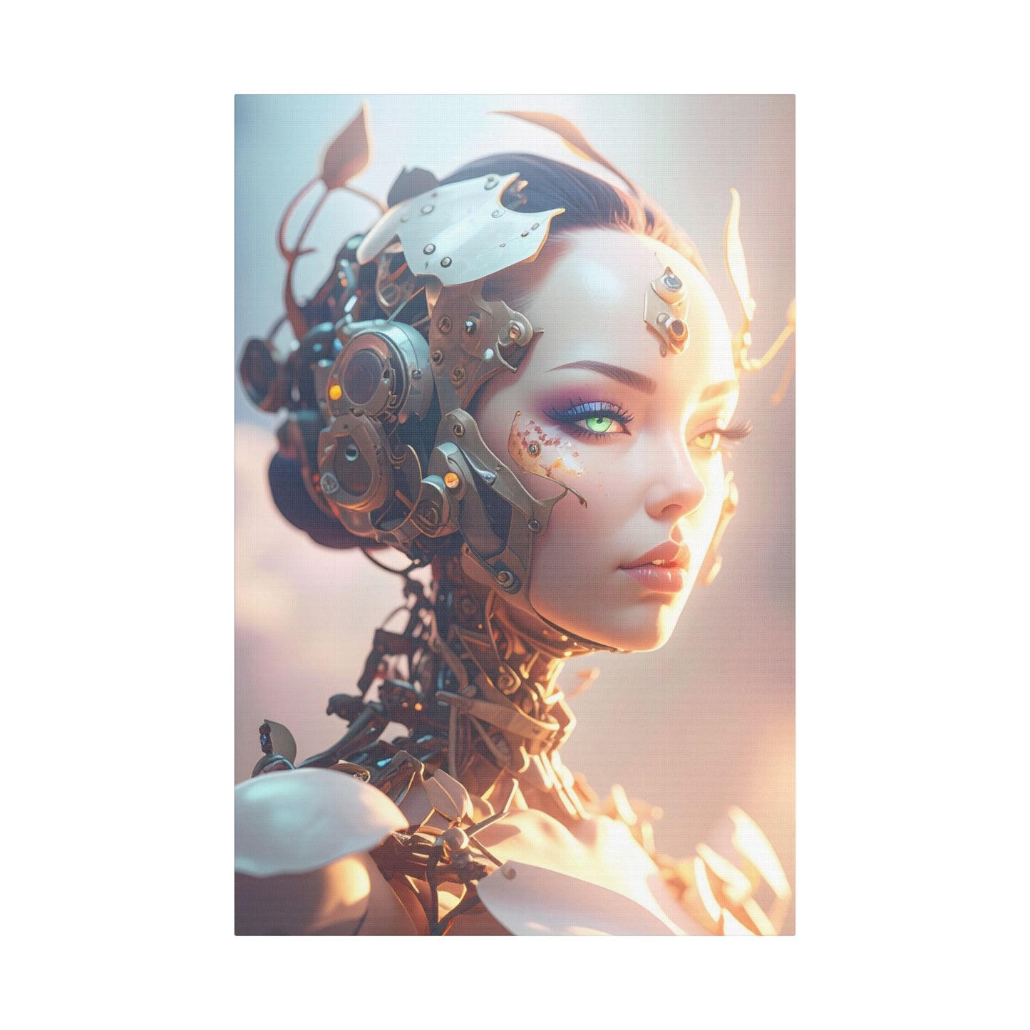 Satin Canvas Art Print, Modern Home Decor, Robot Artwork, Tech-Inspired Wall Art, Unique Gift for Tech Lovers