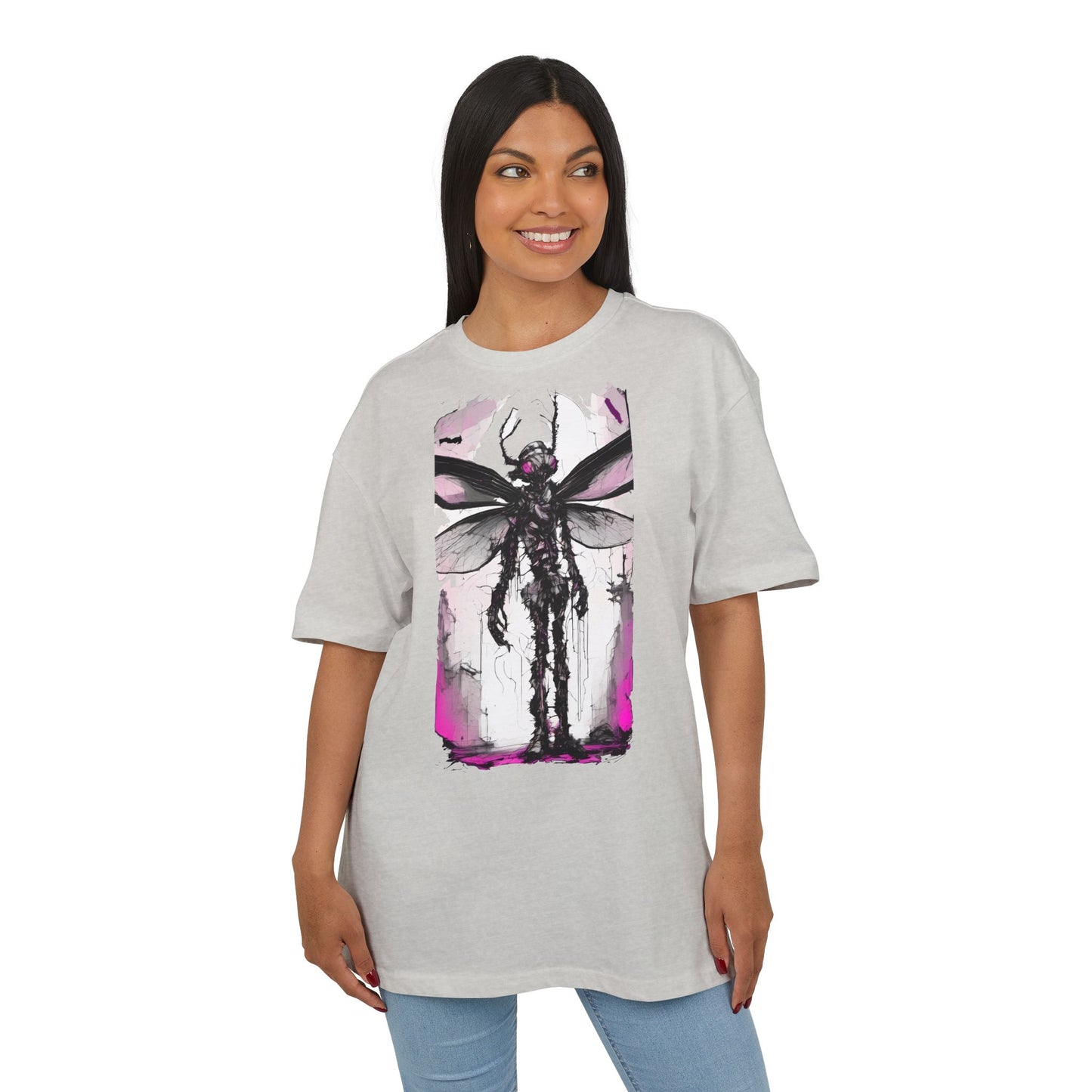 Edgy Artistic Oversize Tee, Graphic Tee, Unisex Shirt, Casual Wear, Statement Piece, Gift for Art Lovers