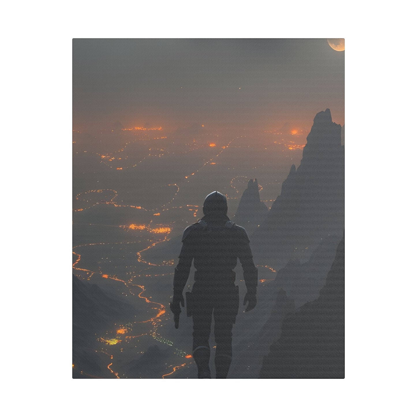 Stretched Canvas Art Print, Adventure Wall Decor, Sci-Fi Home Decor, Gamer Room Decoration, Unique Gift Idea