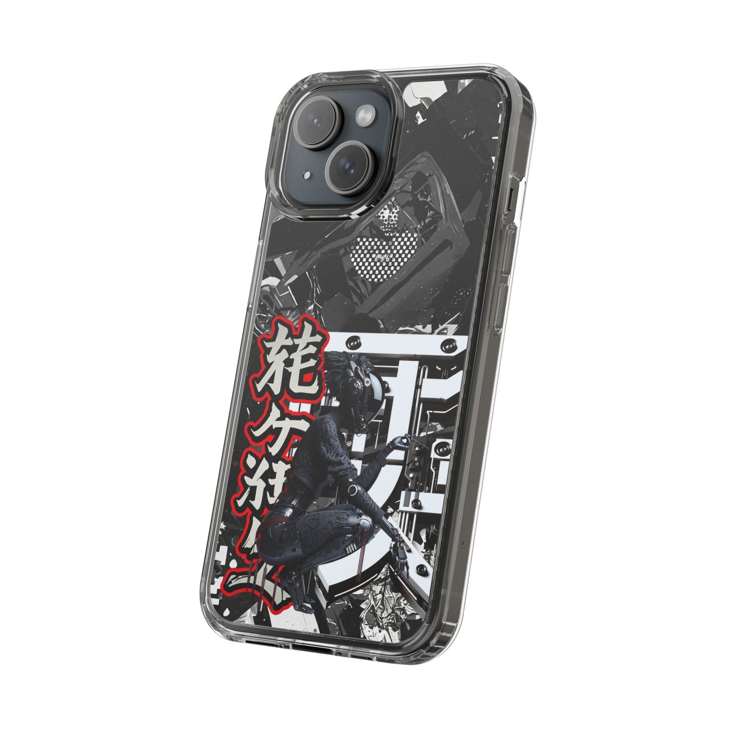 Clear Phone Case with Stylish Graphic Design for Tech Enthusiasts