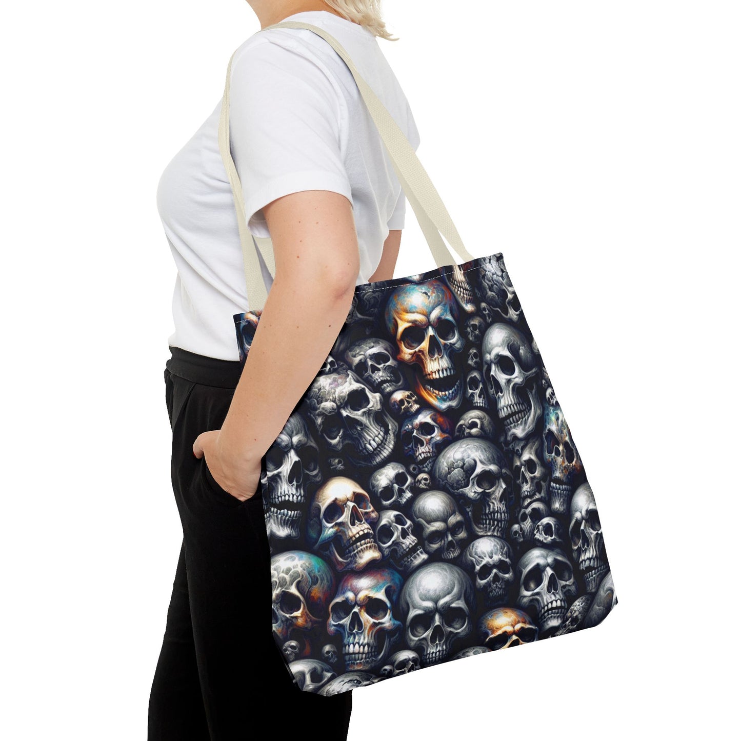 Gothic Skull Tote Bag | Gift for Halloween, Alternative Fashion, Edgy Eco-Friendly Bag, Casual Everyday Use