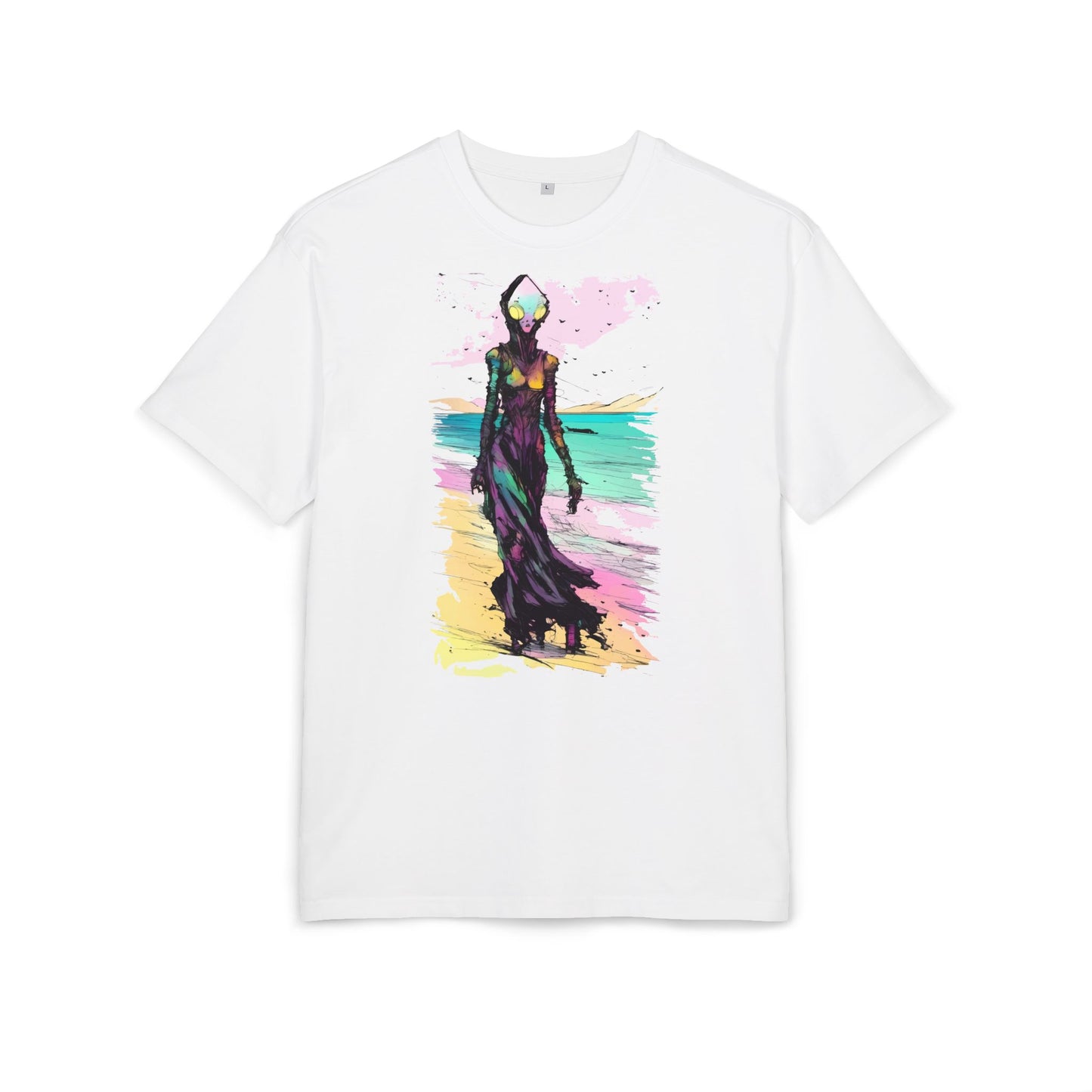 Beach Vibes Oversize Tee - Artistic Graphic Tee, Summer Style, Unisex T-Shirt, Boho Fashion, Casual Wear