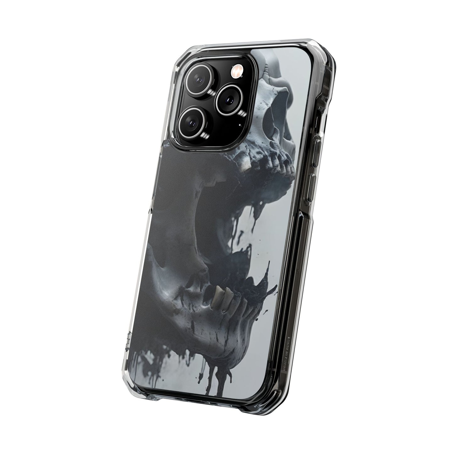 Unique Skull Design Magnetic Clear Impact Cases, Skull Phone Cases, Gothic Accessories, Halloween Gifts, Edgy Mobile Covers