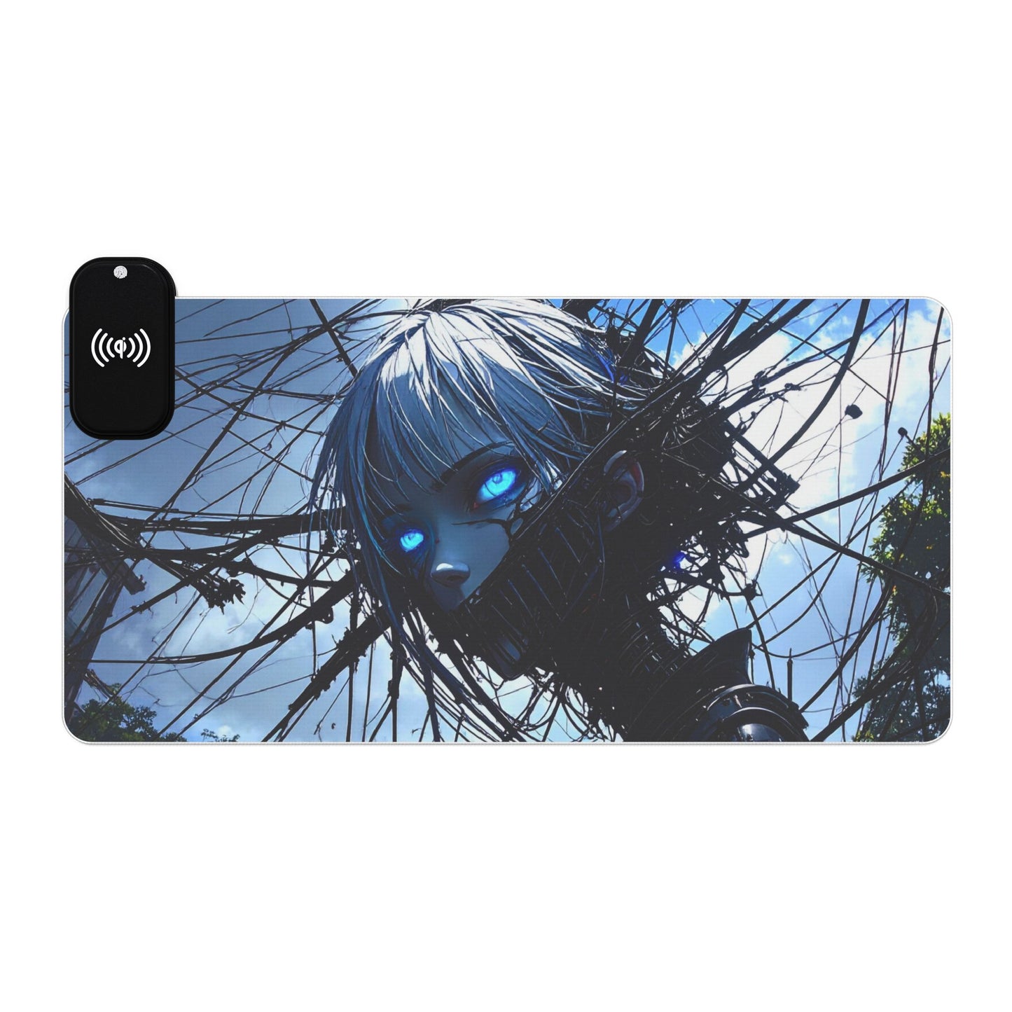 LED Gaming Mouse Pad with Wireless Charging - Futuristic Design for Gamers, Perfect for Home Office, PC Setup, Gaming Desk