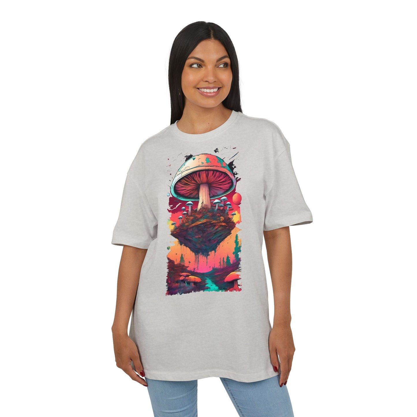 Psychedelic Mushroom Unisex Tee - Oversize Graphic T-Shirt for Festivals, Art Lovers, Gifts, and Casual Wear