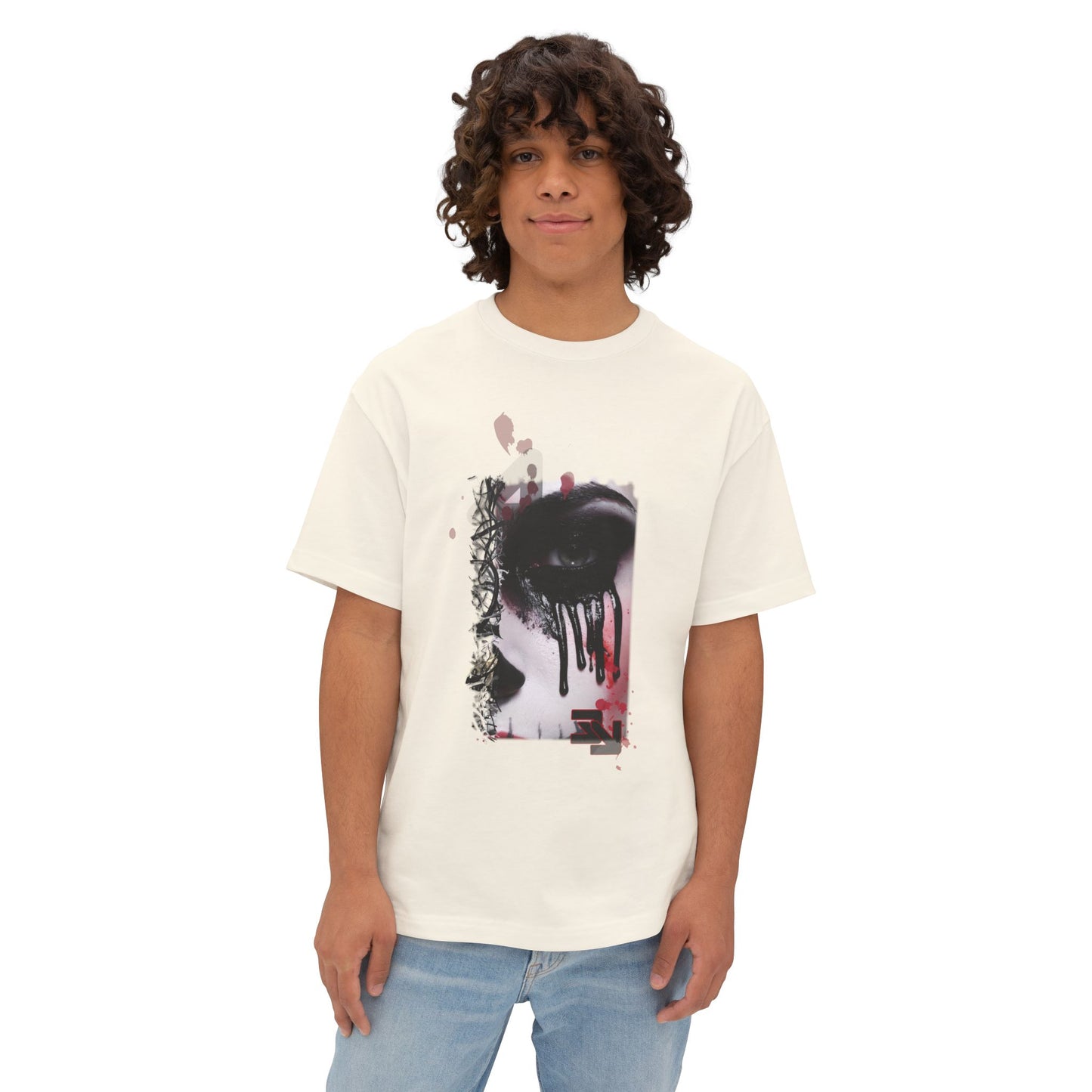 Chic Oversized Graphic Tee - Edgy Art Shirt, Casual Everyday Wear, Fashion Statement, Gift for Art Lovers, Unisex Street Style