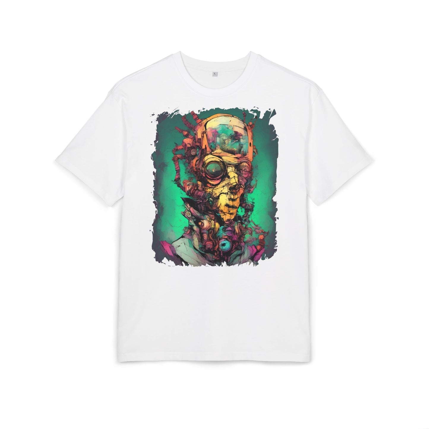 Artistic Oversize Tee Featuring Abstract Portrait, Unisex T-Shirt, Cool Graphic Tee, Streetwear Style, Unique Gifts for Art Lovers