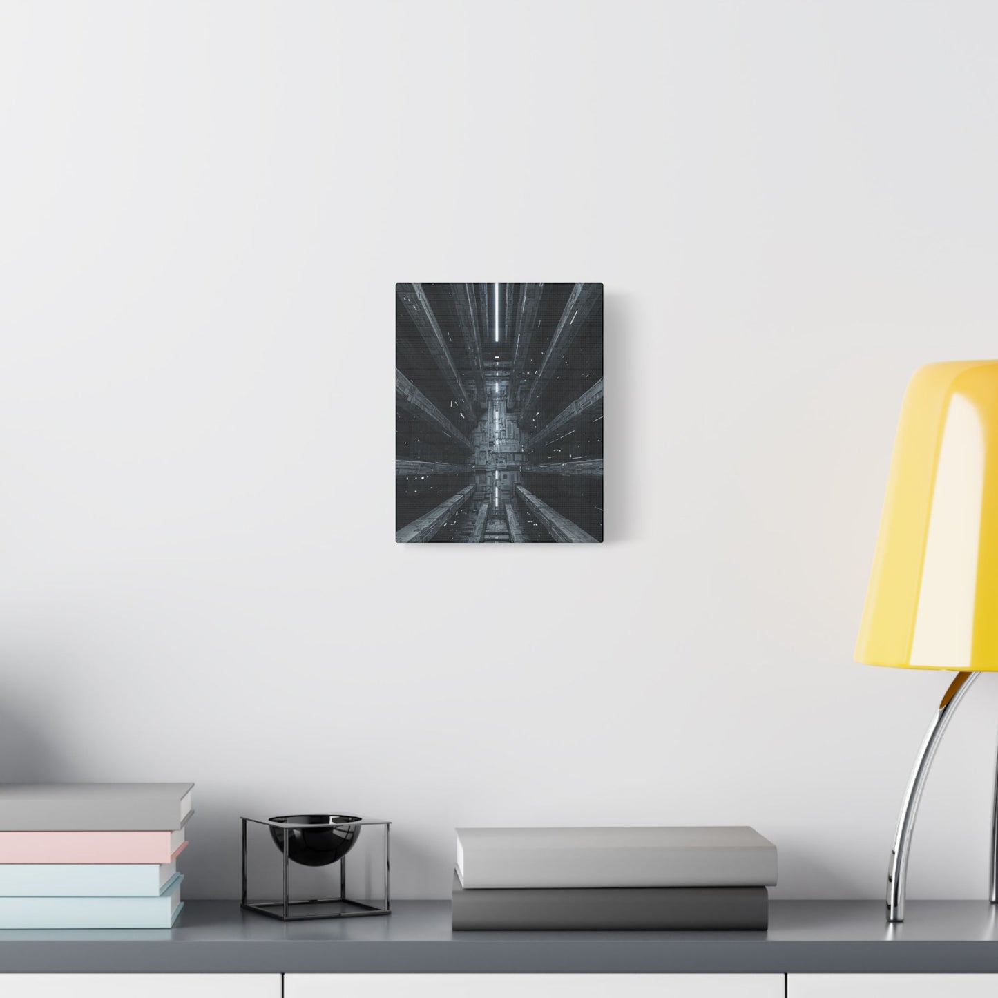 Futuristic Stretched Canvas Art, Modern Wall Decor, Sci-Fi Artwork, Perfect for Home or Office, Unique Gift Idea, Abstract Design
