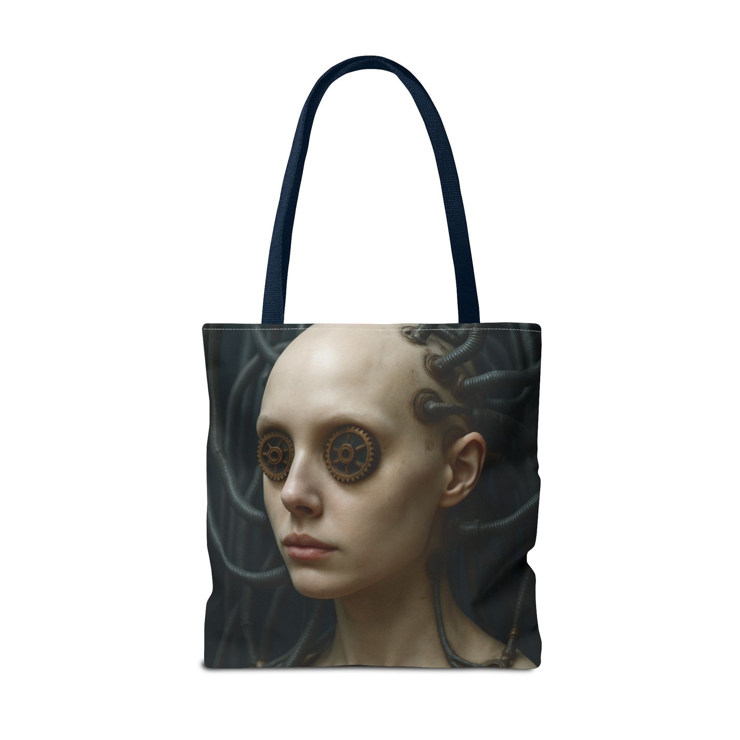 Futuristic Art Tote Bag - Unique Canvas Carryall, Cyberpunk Style, Eco-Friendly Shopping Bag, Ideal for Gifts, Fashion Statement