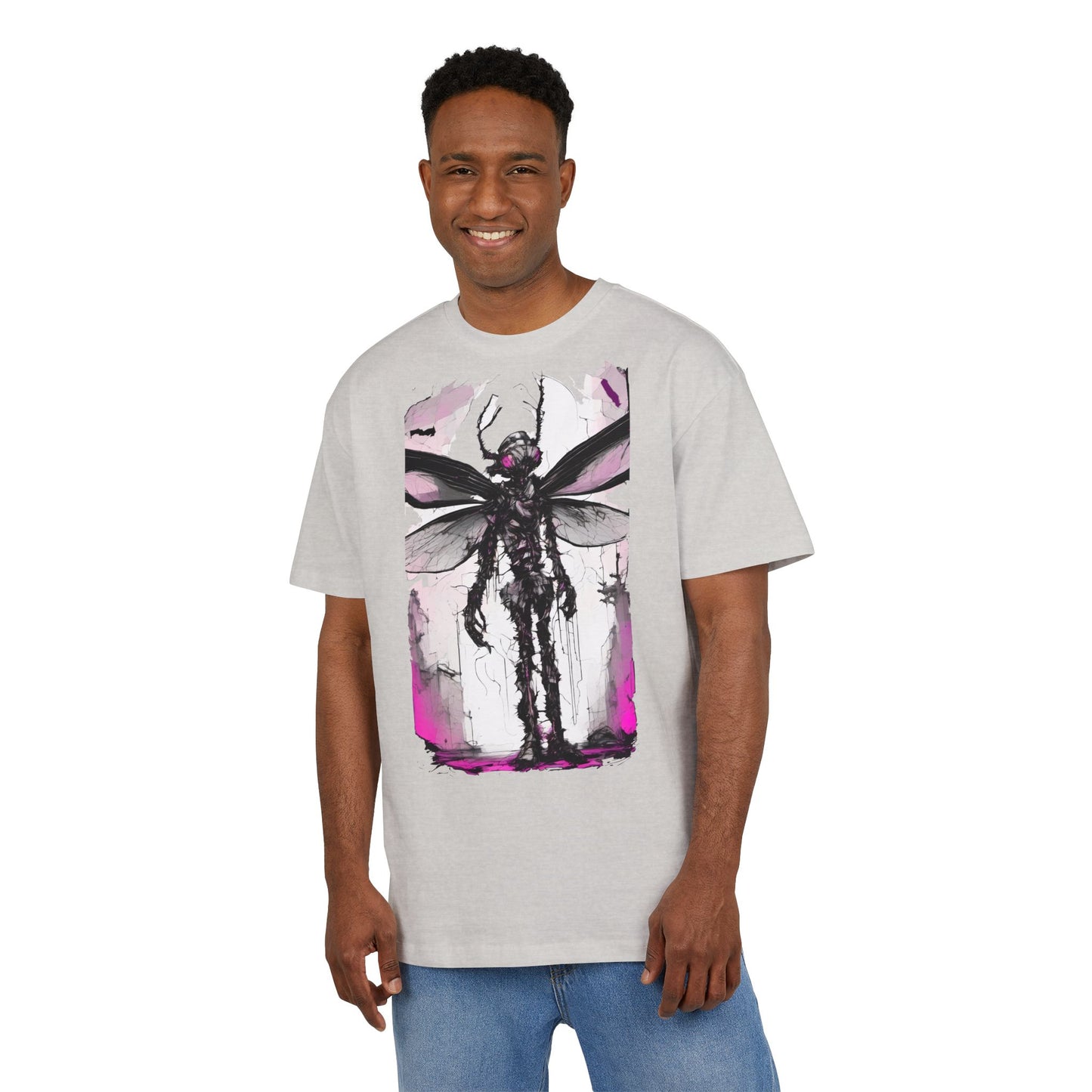 Edgy Artistic Oversize Tee, Graphic Tee, Unisex Shirt, Casual Wear, Statement Piece, Gift for Art Lovers