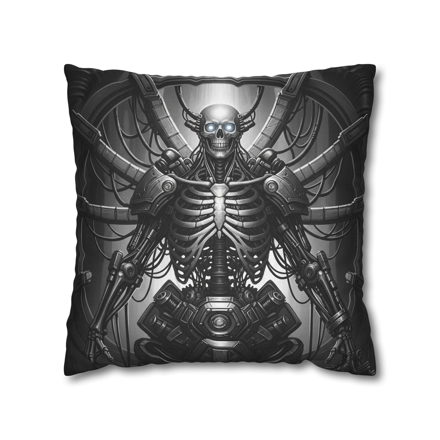 Gothic Skeleton Pillowcase - Dark Decor for Halloween, Bohemian Home, Gothic Style, Sofa Cushion, Unique Gift
