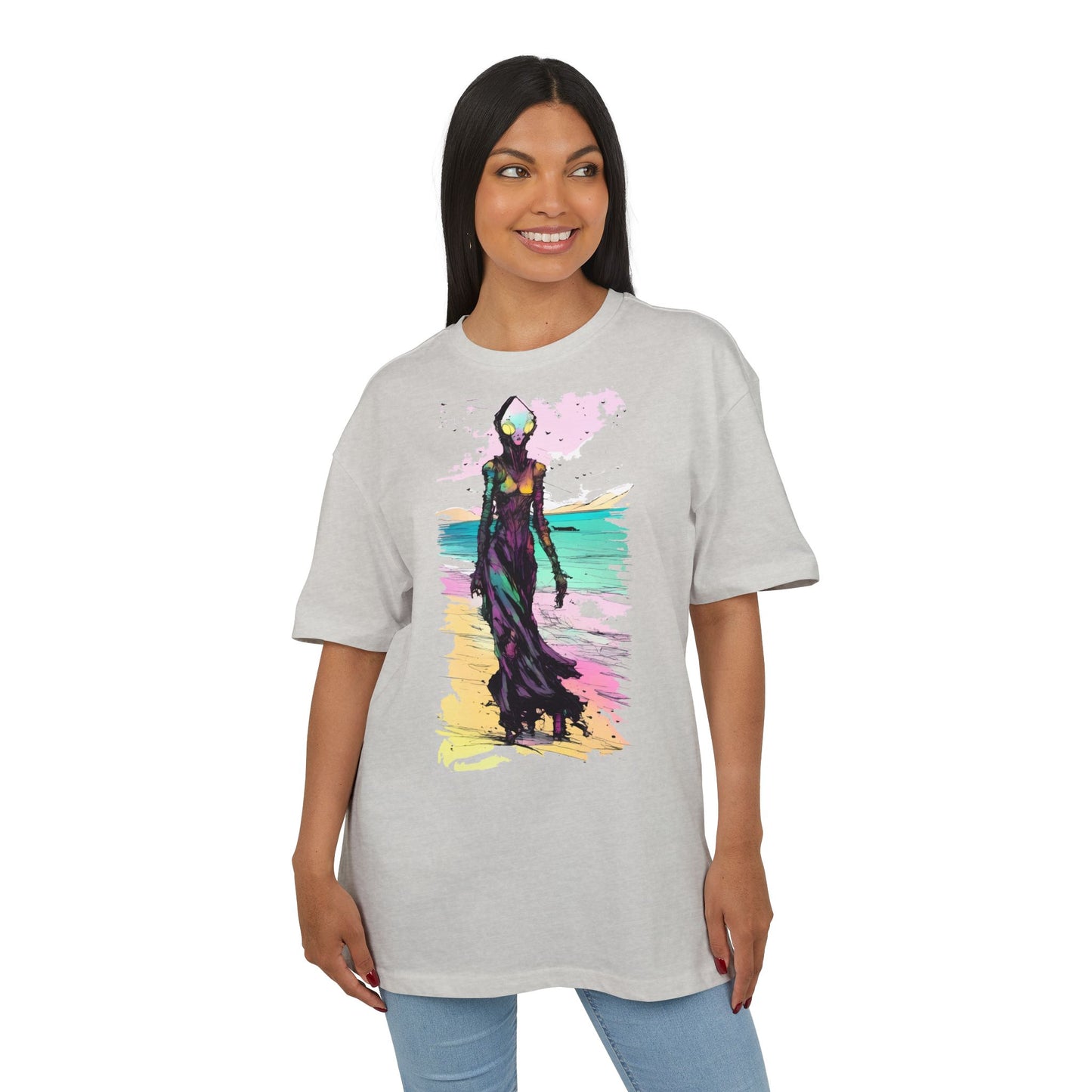 Beach Vibes Oversize Tee - Artistic Graphic Tee, Summer Style, Unisex T-Shirt, Boho Fashion, Casual Wear