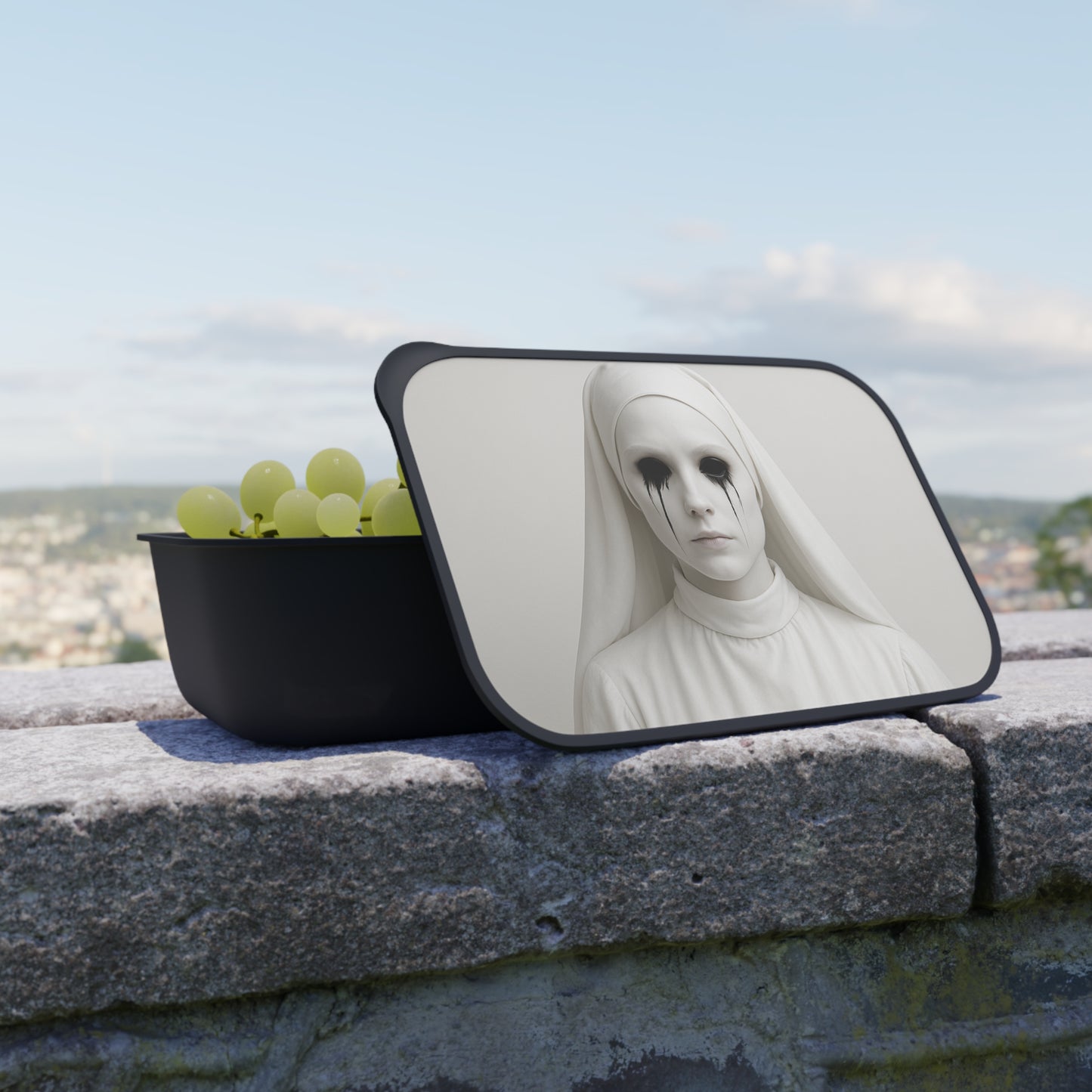Gothic Bento Box, Unique Lunch Container, Artful Meal Prep, Dark Themed Food Storage, Quirky Gift for Monochrome Lovers