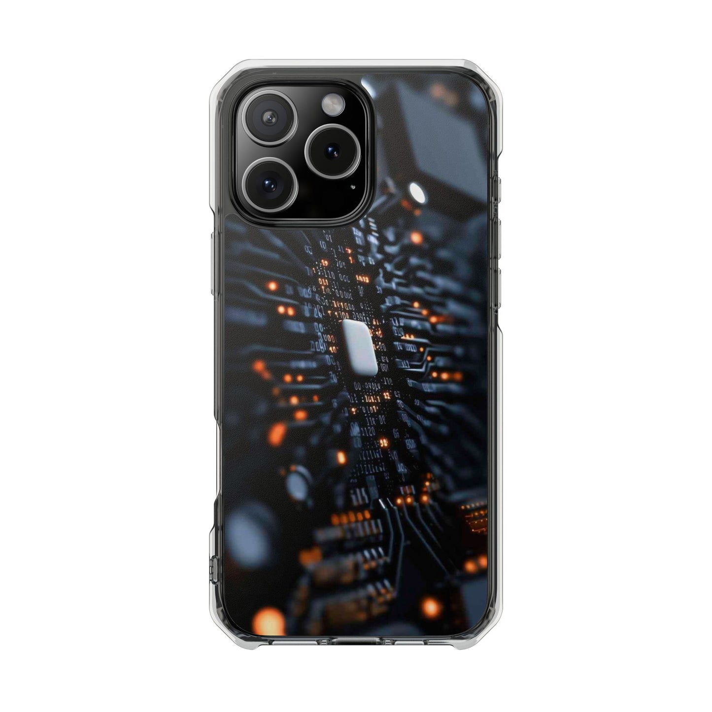 Magnetic Clear Impact Phone Case - Tech-Inspired Design, Perfect for Gadget Lovers, Birthday Gift, Tech Accessories, Durable Protection
