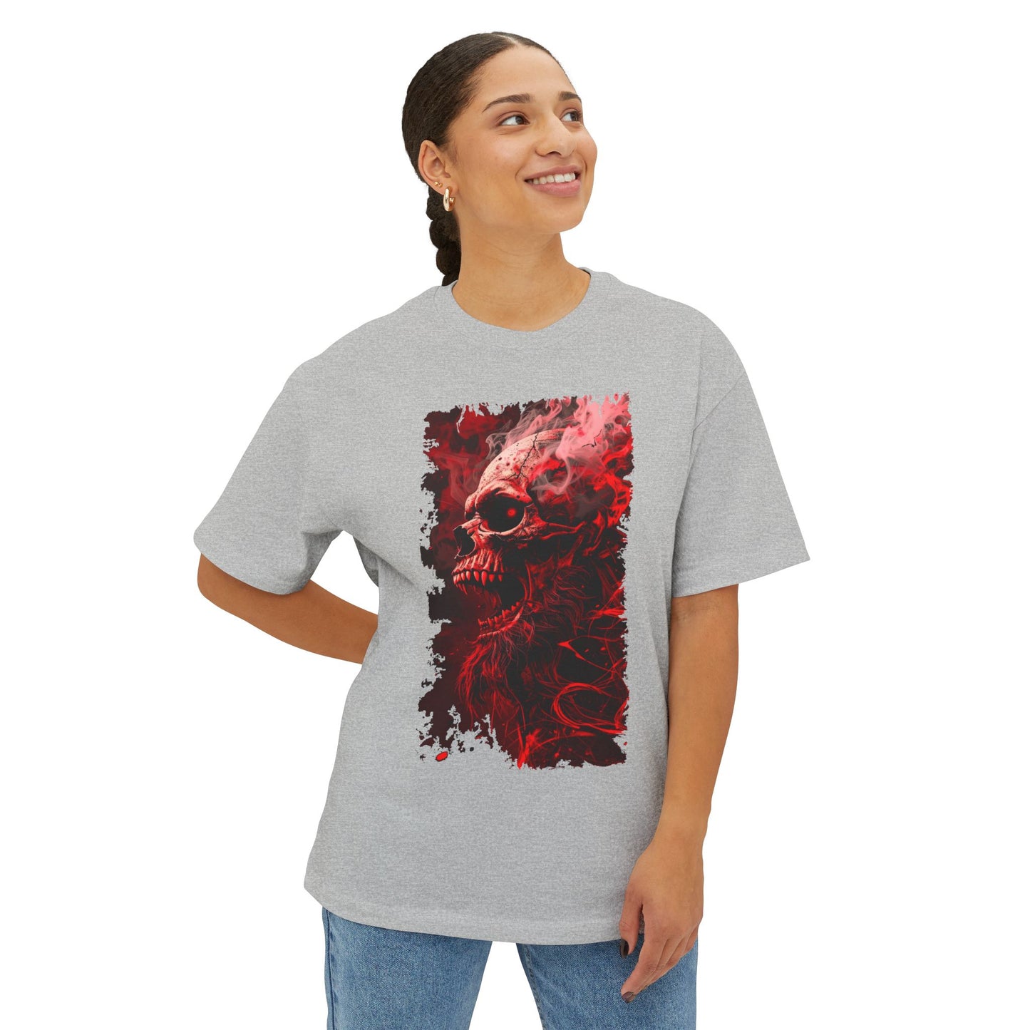 Gothic Skull Graphic Tee, Unisex Oversized T-Shirt, Edgy Streetwear, Halloween Apparel, Alternative Fashion, Gift for Goth Friends