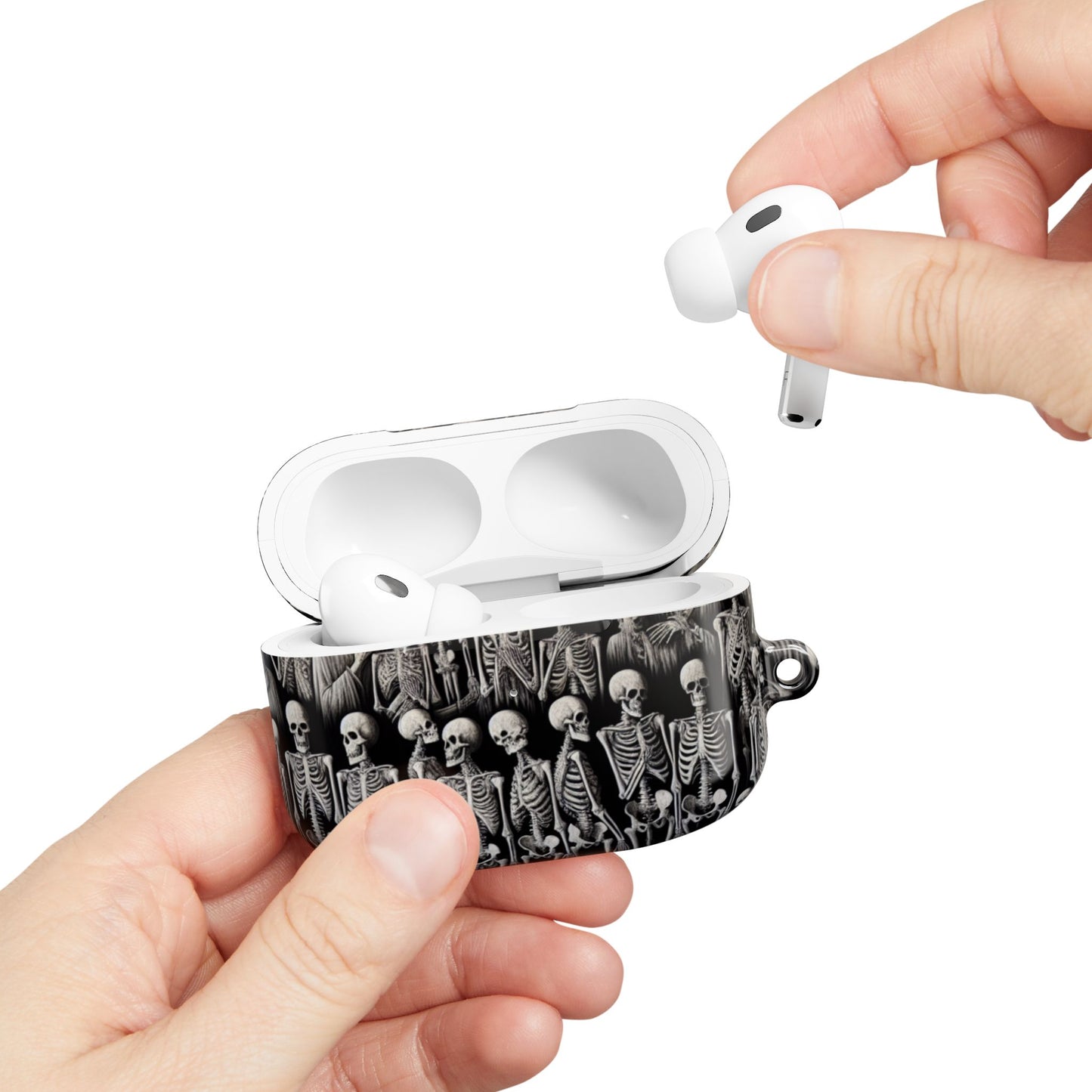 Skeleton Pattern AirPod Case, Cute Halloween Accessory, Spooky Gift for Music Lovers, Fun Phone Accessories, Unique Earbud Holder