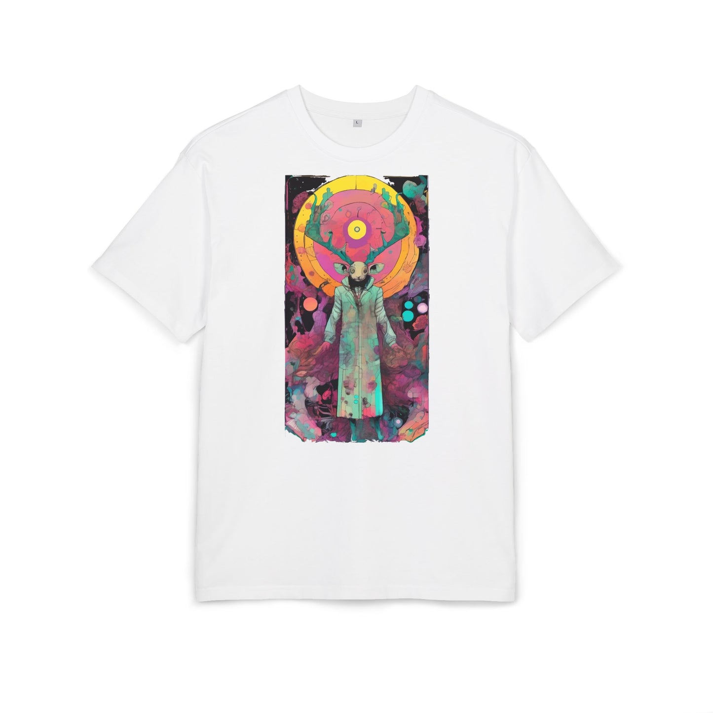 Vibrant Artistic Oversize Tee - Unisex Heavyweight T-Shirt, Bohemian Style, Gift for Art Lovers, Festival Wear, Casual Chic