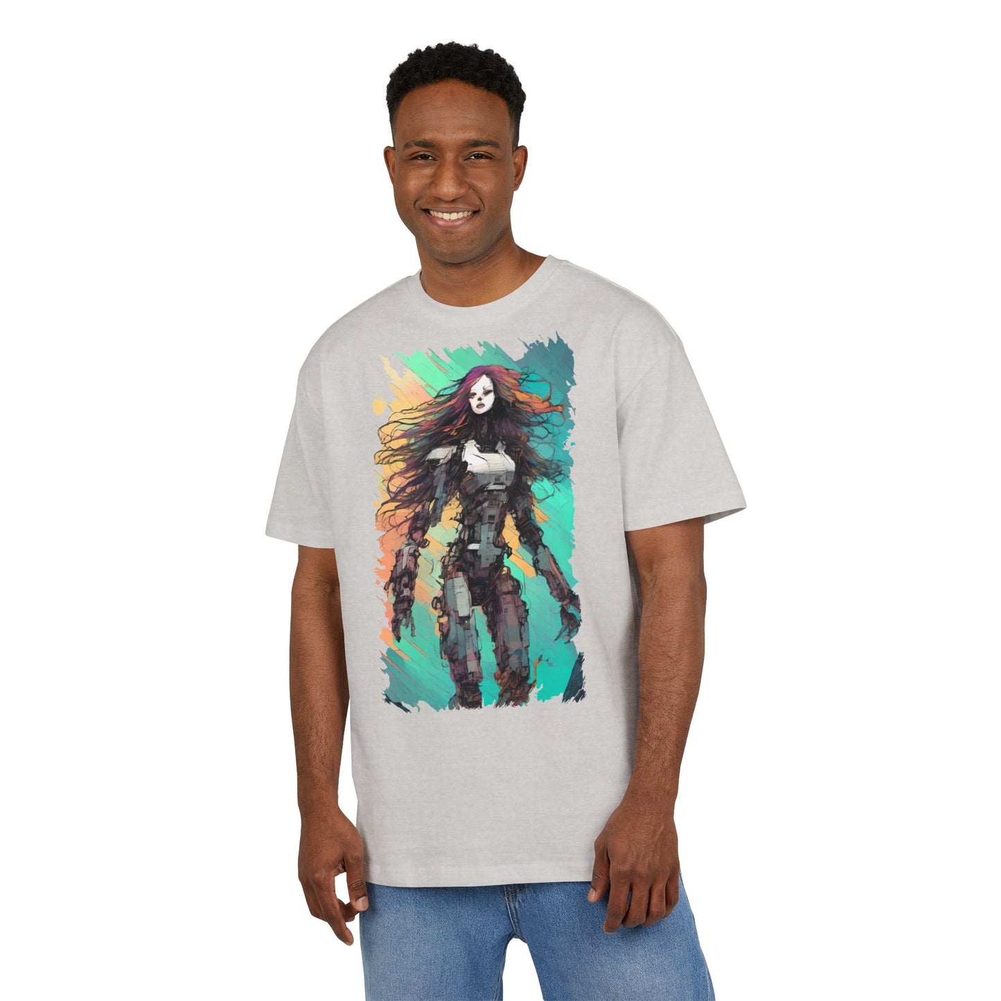 Artistic Graphic Tee, Casual Oversize Top, Unique T-Shirt Gift, Trendy Streetwear, Creative Fashion Statement