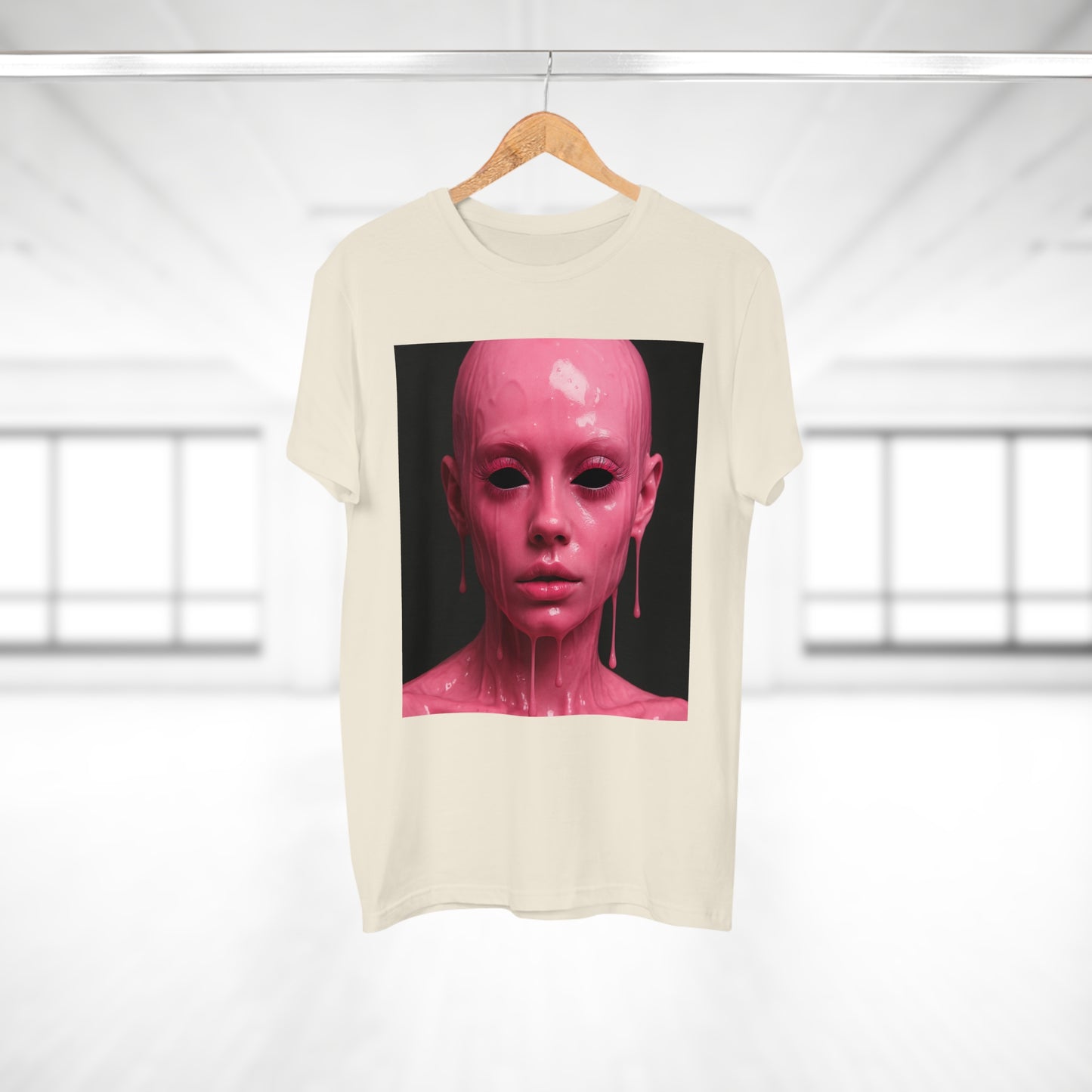 Artistic Pink Melting Face T-Shirt - Trendy Graphic Tee, Unique Gift, Statement Apparel, Festival Wear, Occasional Fashion, Street Style