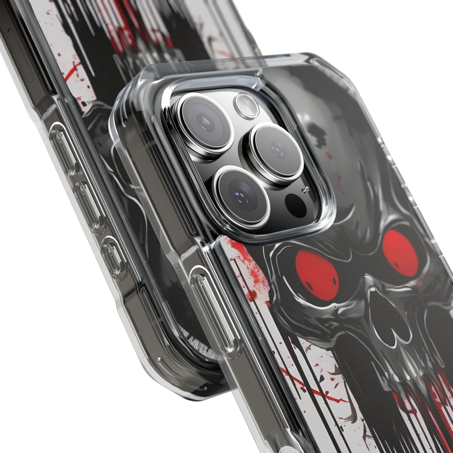 Edgy Skull Design Phone Case, Unique Protective Case, Magnetic Impact Case, Halloween Gift, Skull Lover Accessory
