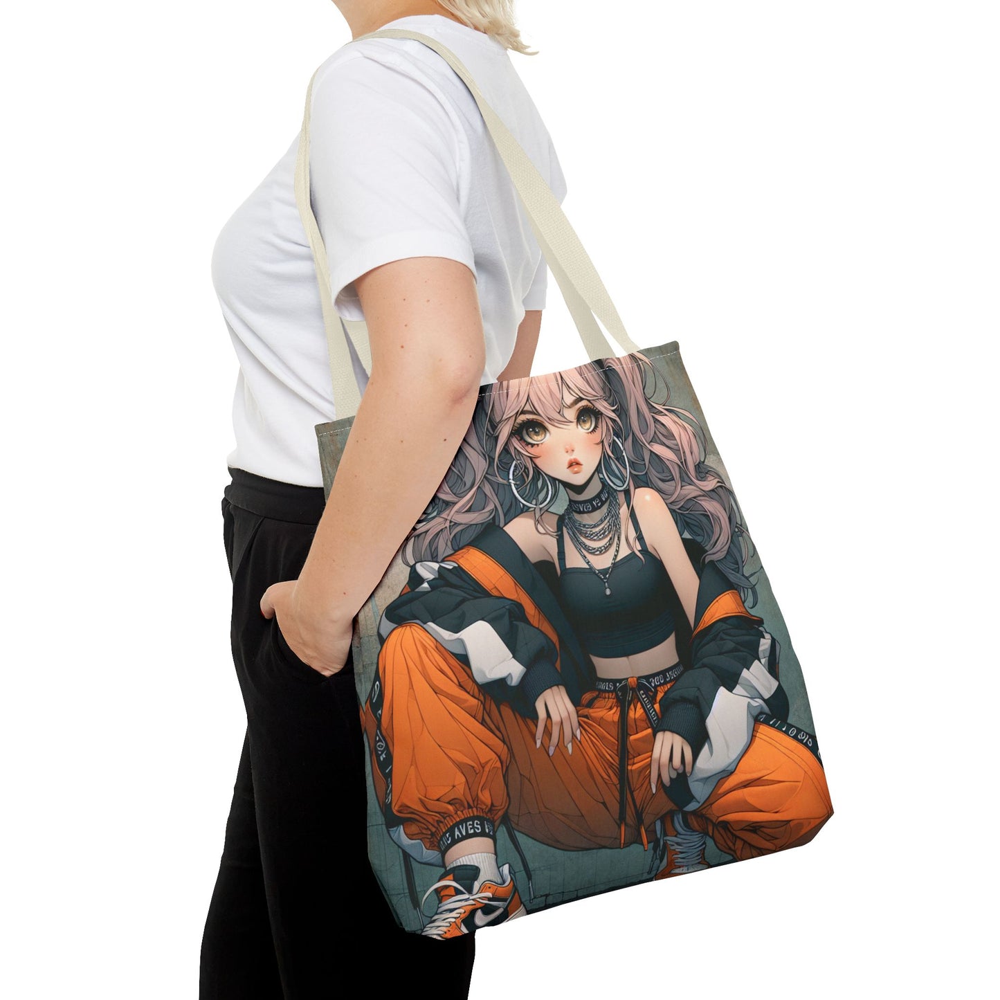 Stylish Anime Tote Bag, AOP Art Bag, Gift for Anime Lovers, Trendy Shopper Bag, Unique Fashion Accessory, Everyday Use Tote