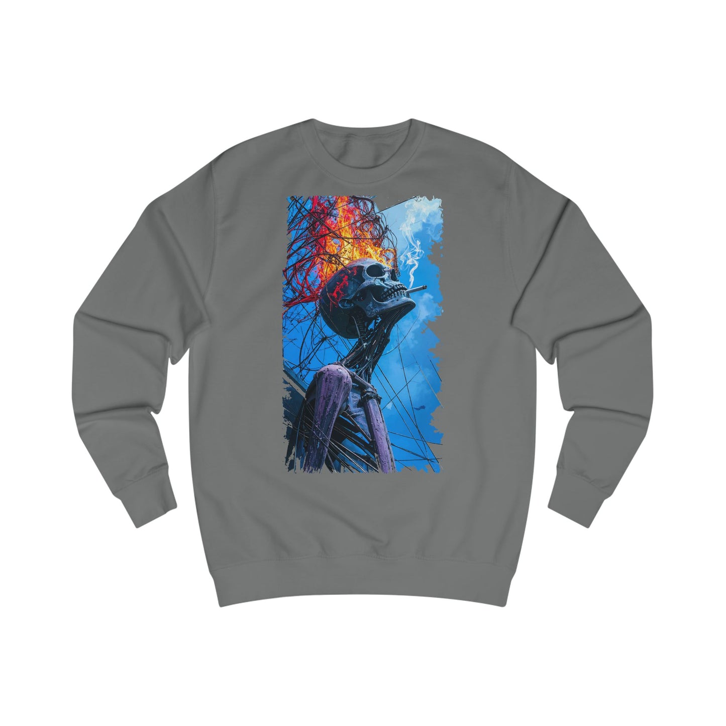Vibrant Skeleton Unisex Sweatshirt - Perfect for Halloween, Cozy Casual Wear, Unique Art Gift, Fall Favorites, Spooky Season