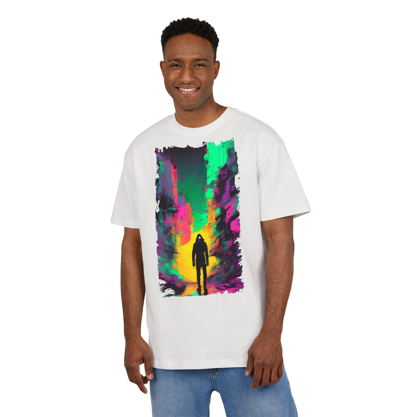 Vibrant Nature-Inspired Oversize Tee, Boho Graphic Tee, Unisex T-Shirt for Adventurers, Colorful Casual Wear, Nature Lover Gift
