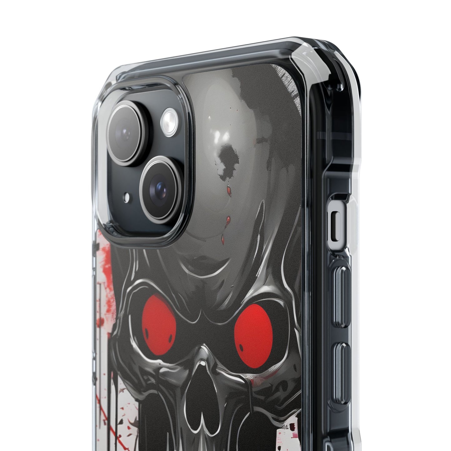 Edgy Skull Design Phone Case, Unique Protective Case, Magnetic Impact Case, Halloween Gift, Skull Lover Accessory