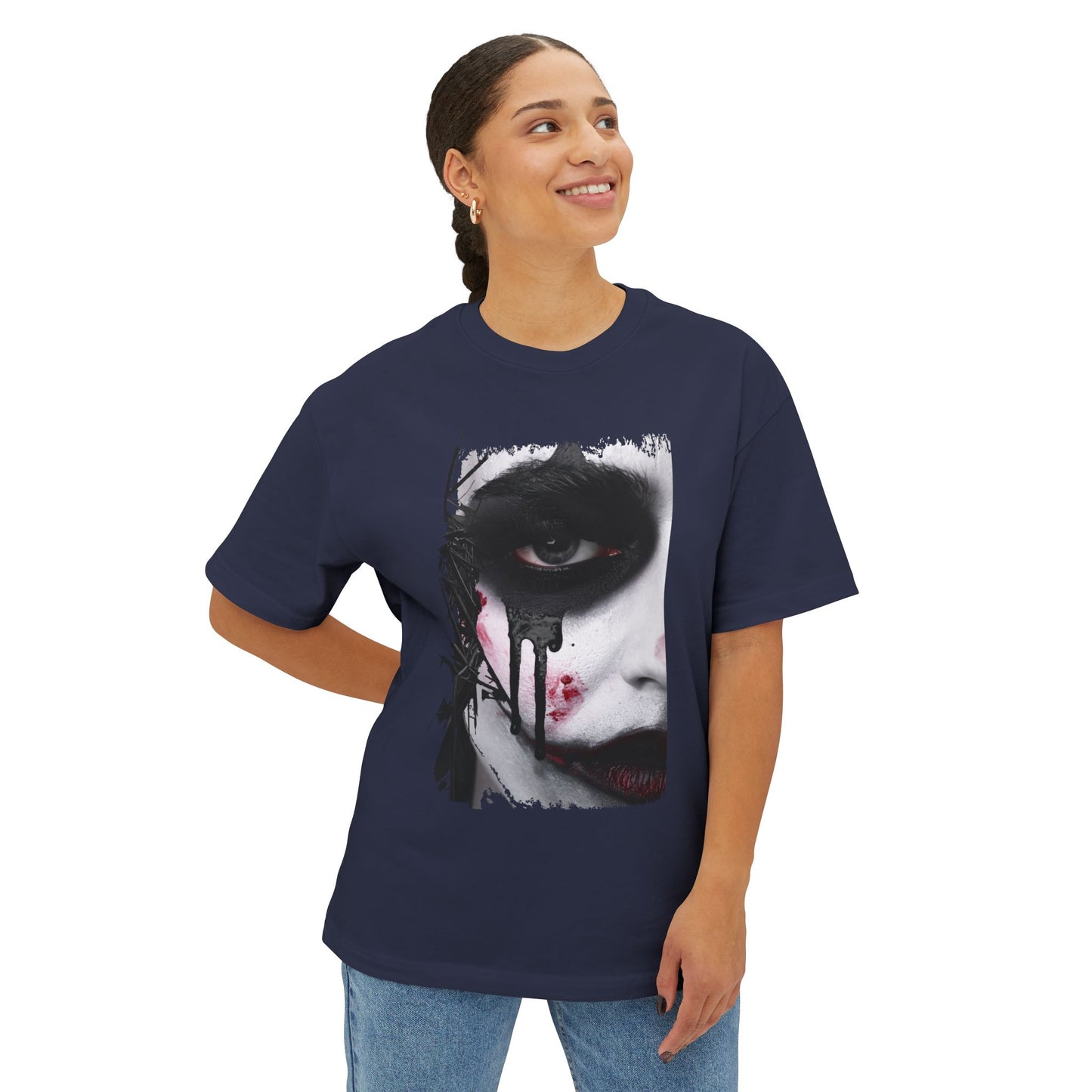 Gothic Art Oversized Tee, Unisex Graphic Shirt, Dark Art Apparel, Spooky Casual Fashion, Unique Streetwear