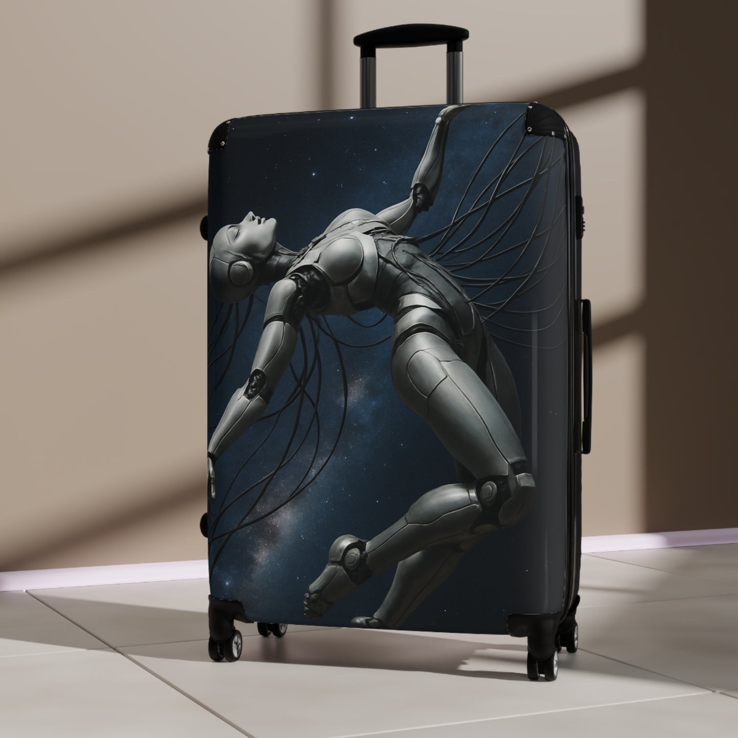Cosmic Art Suitcase, Unique Travel Luggage, Starry Night Carry-On, Sci-Fi Baggage, Geeky Gift for Travelers