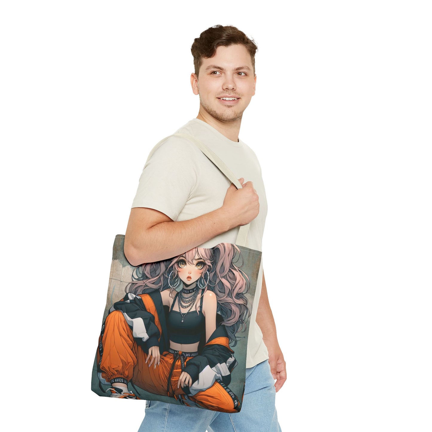 Stylish Anime Tote Bag, AOP Art Bag, Gift for Anime Lovers, Trendy Shopper Bag, Unique Fashion Accessory, Everyday Use Tote