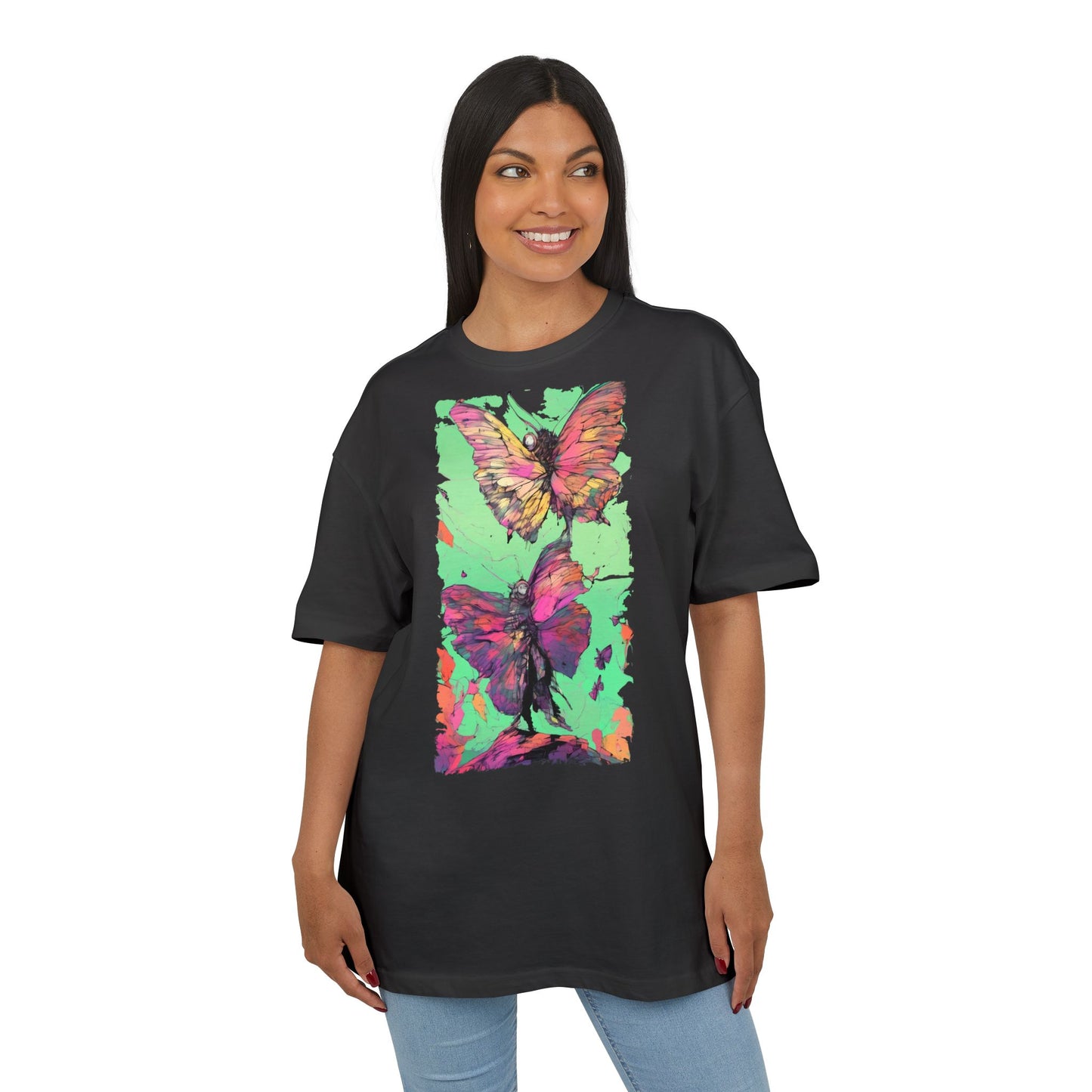 Colorful Butterfly Oversized Tee | Boho Style Tee, Spring Fashion, Nature Lover Gift, Festival Wear, Unique Graphic Shirt