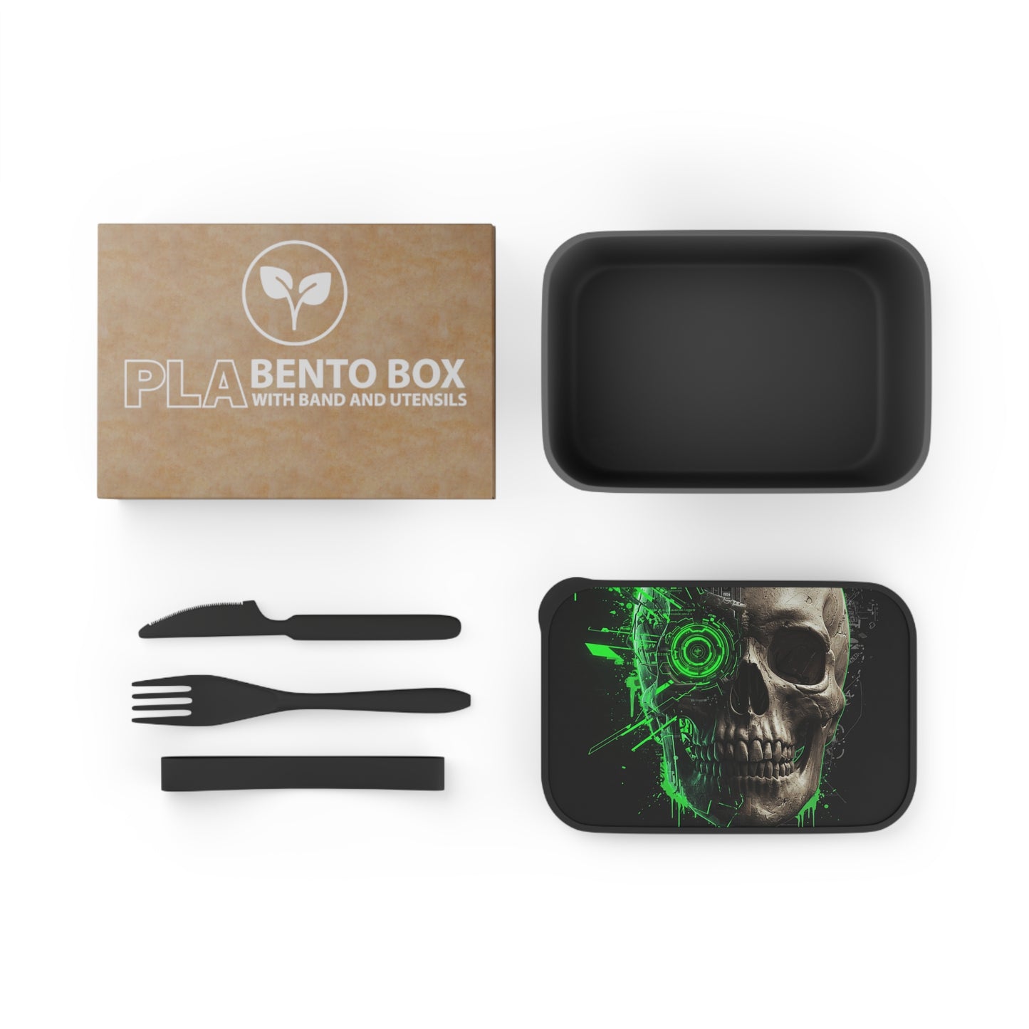 Gothic Skull Bento Box with Utensils, Eco-Friendly Meal Container, Lunch Box for Goth Lovers, Halloween Party, Dark Aesthetic Kitchenware