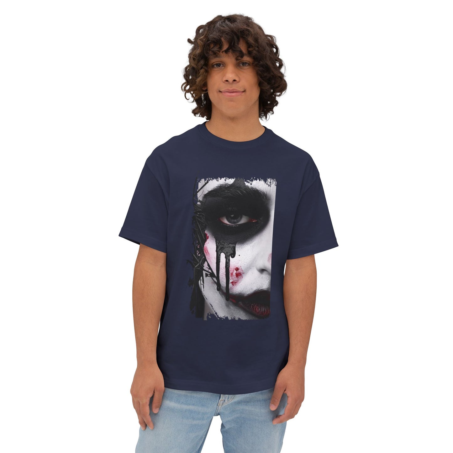 Gothic Art Oversized Tee, Unisex Graphic Shirt, Dark Art Apparel, Spooky Casual Fashion, Unique Streetwear