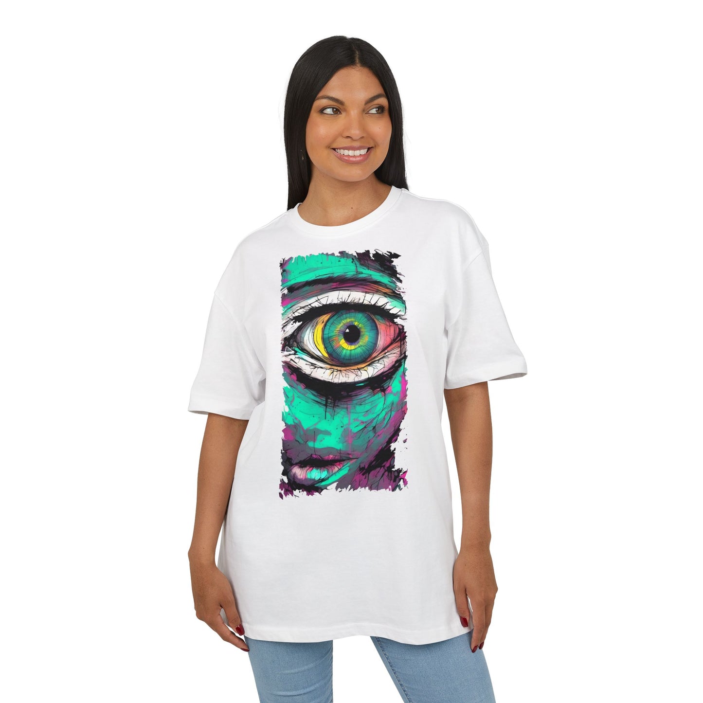 Stylish Eye Graphic Tee, Unisex Oversized T-Shirt, Casual Wear, Street Style, Gift for Art Lovers, Funky Apparel